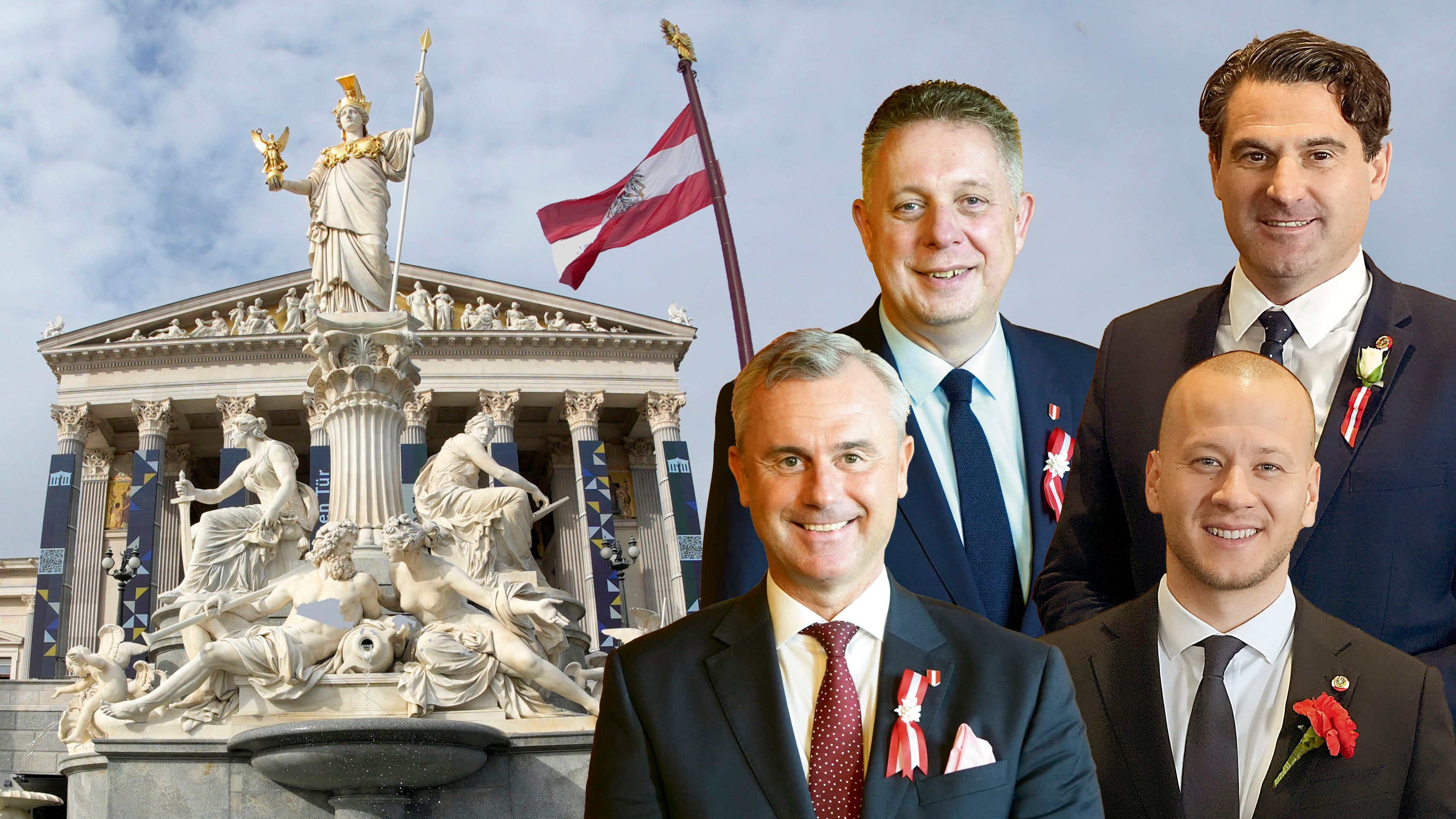Die vier Burgenländer im Hohen Haus: Norbert Hofer, Alexander Petschnig, Christoph Zarits, Maximilian Köllner