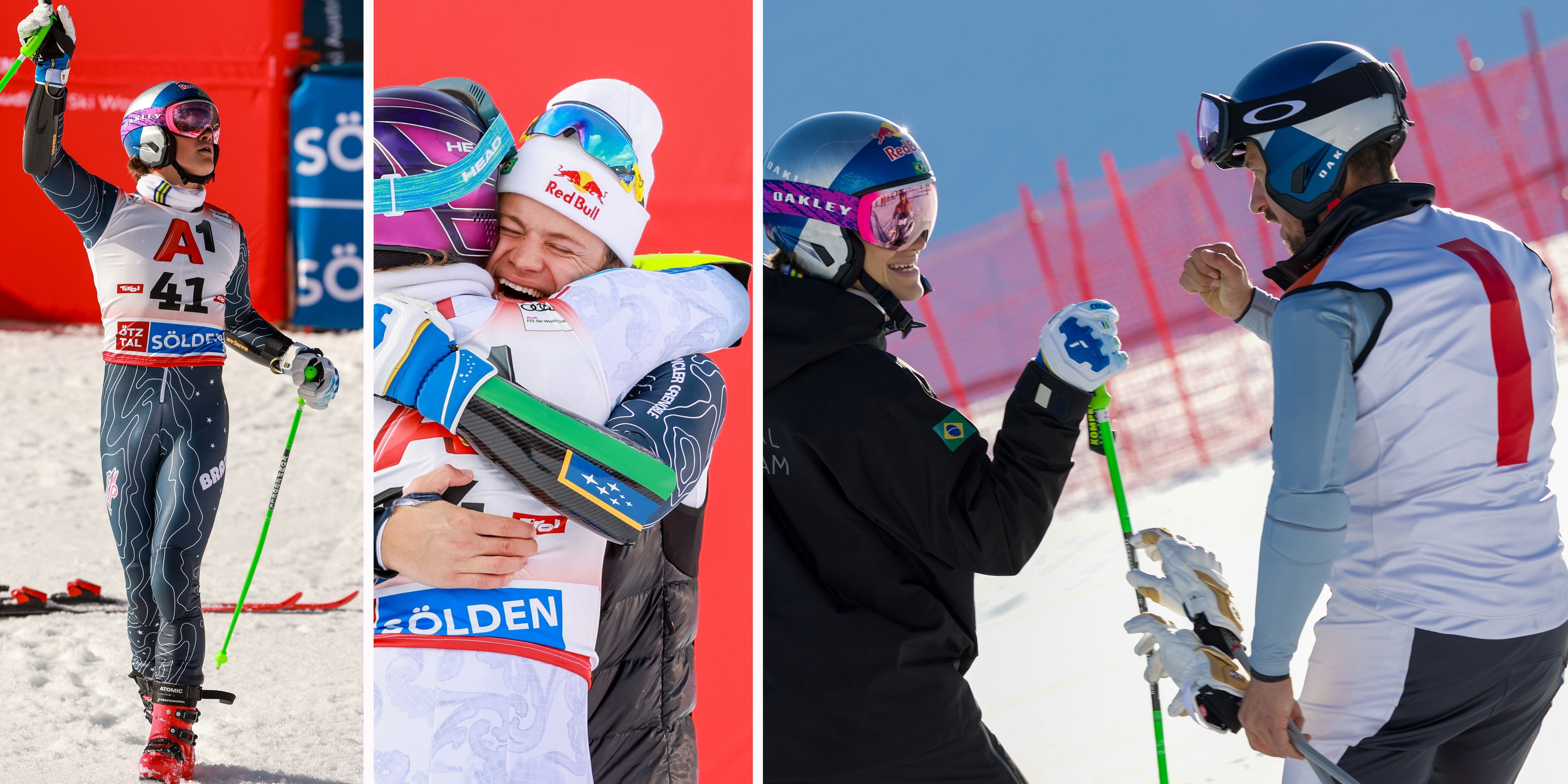 Lucas Braathen tanzte Samba, herzte seine Ex-Kollegen, tauschte sich mit Marcel Hirscher aus.