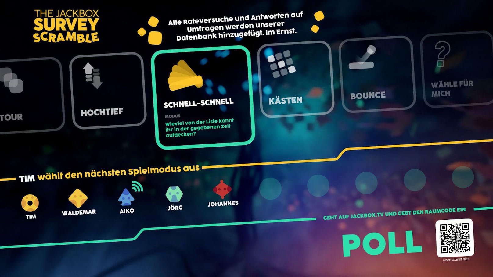 ... bietet "The Jackbox Survey Scramble" eine hohe Wiederholbarkeit. Jedes Spiel wird zu einem neuen Erlebnis, ...