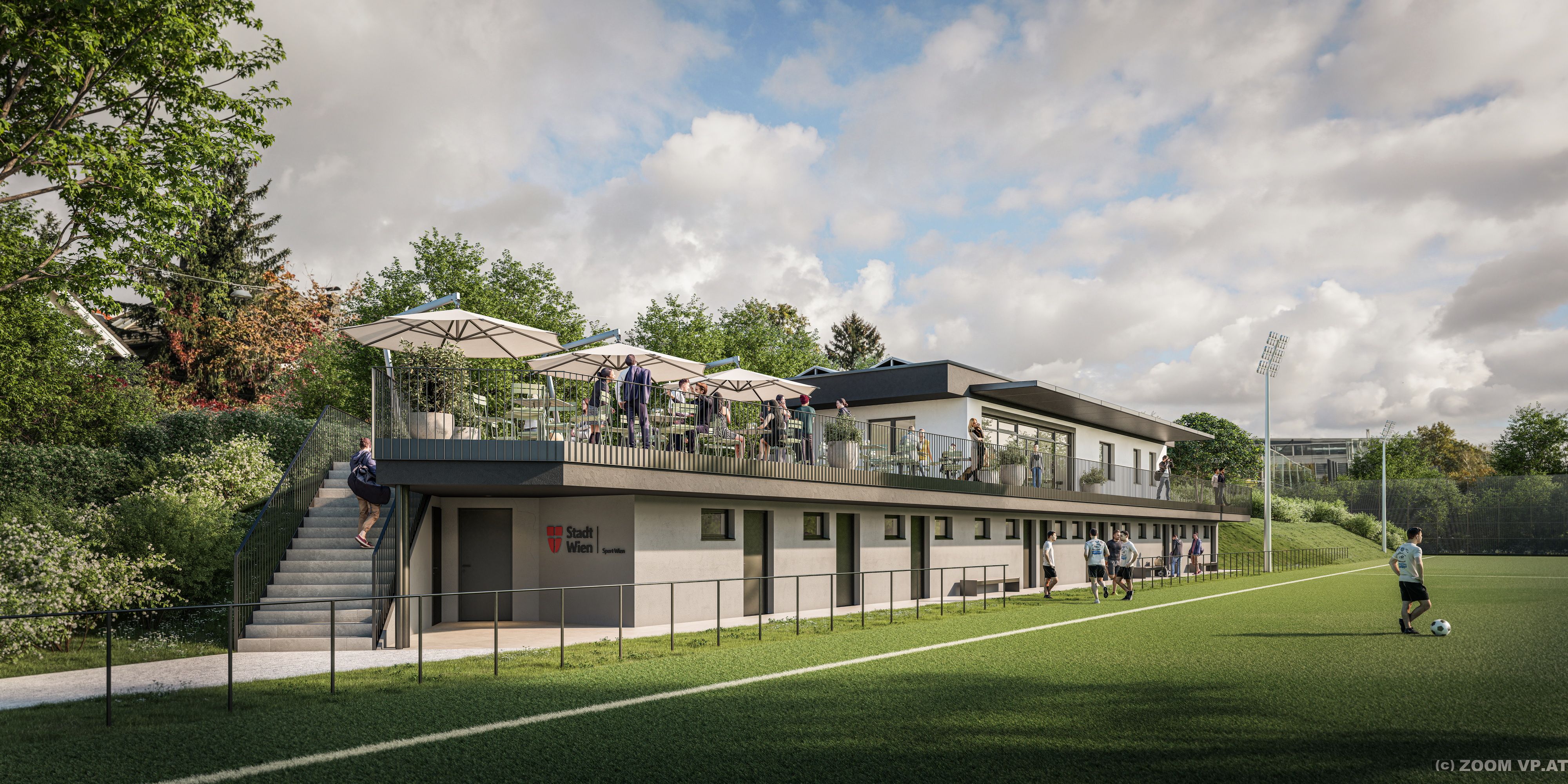 So soll das neue Gebäude des Austria XIII nach der Sanierung aussehen