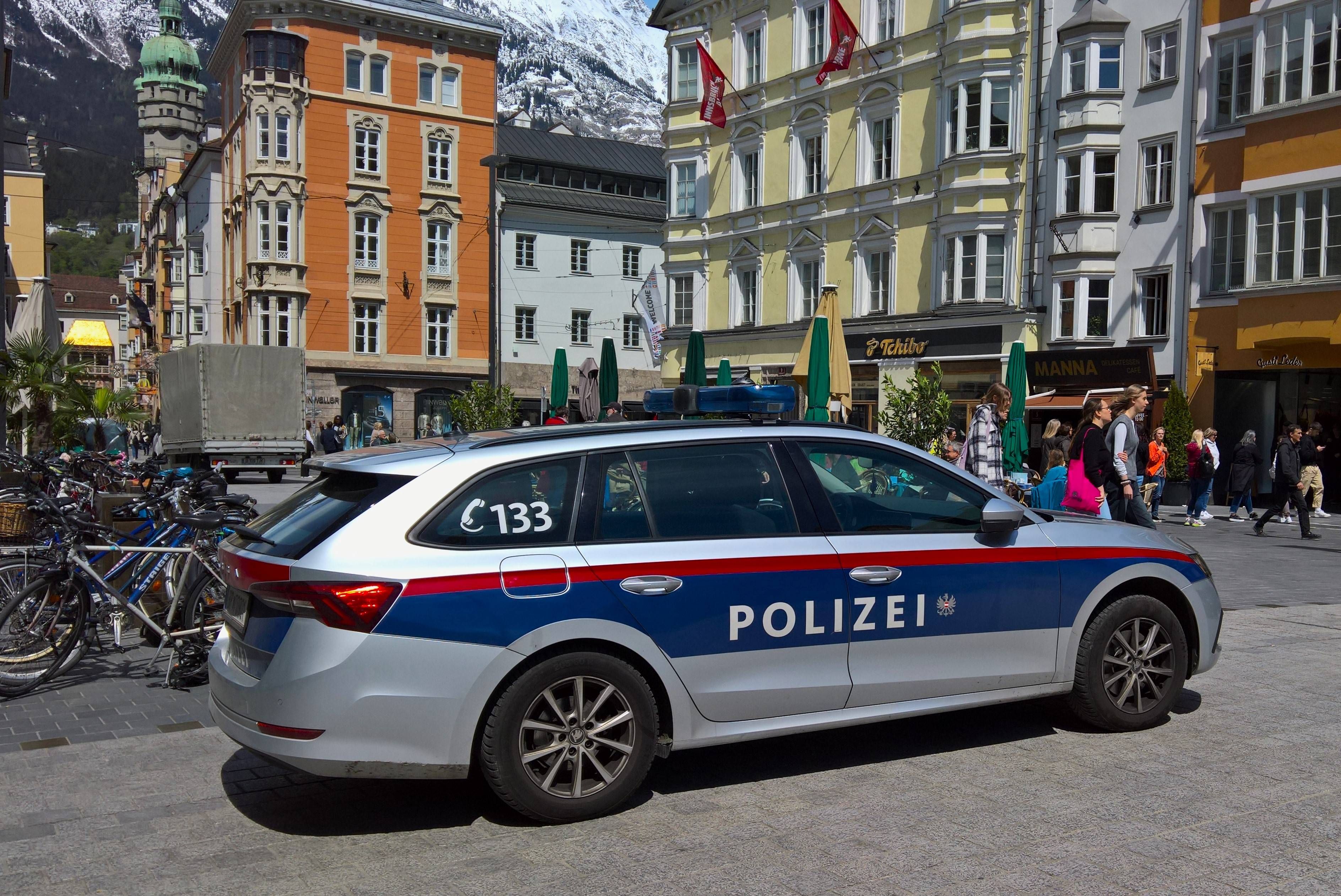 Der Hinterreifen des Polizeiwagens wurde aufgestochen. Symbolbild.