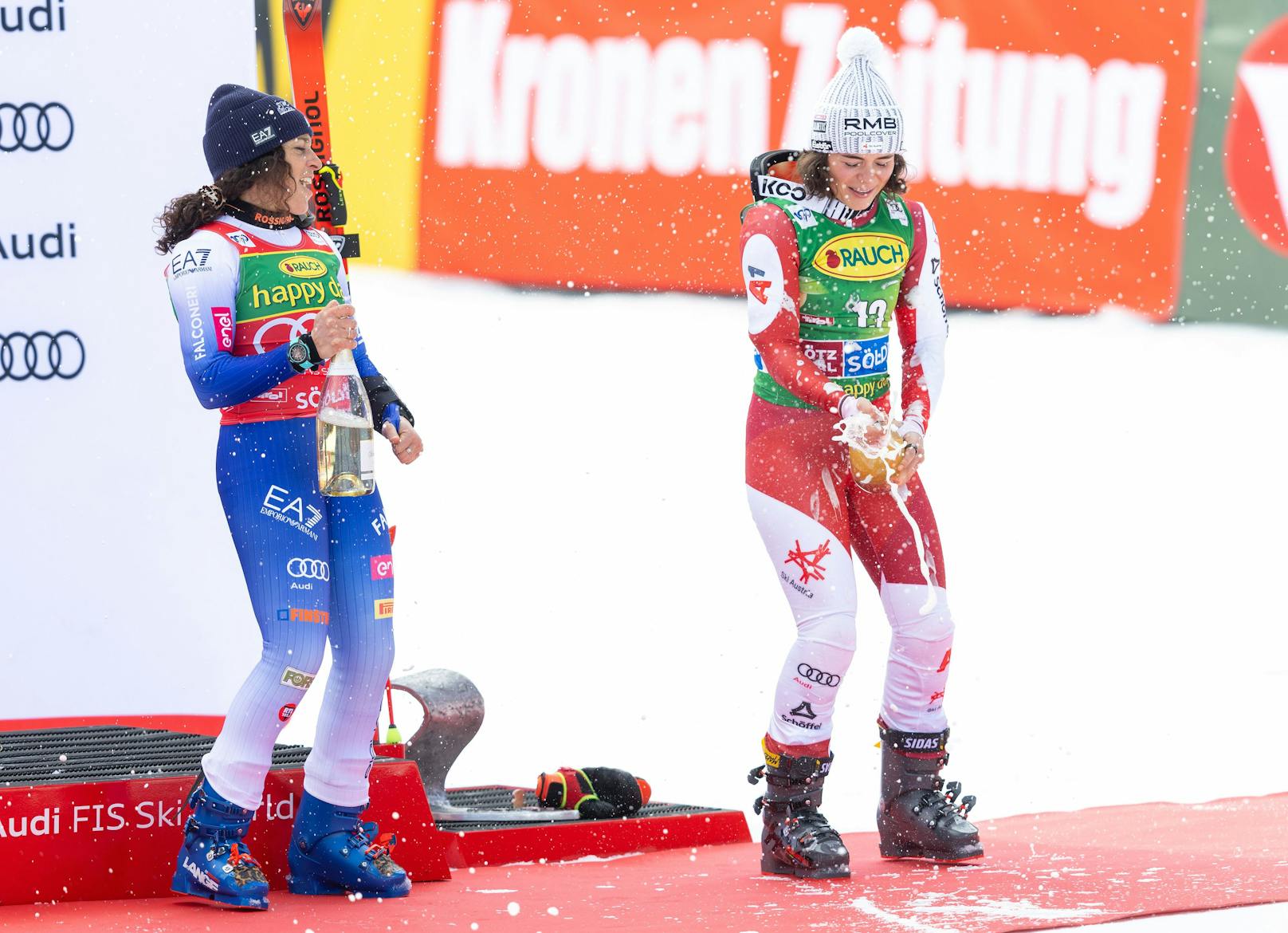 Julia Scheib eroberte beim Sieg von Federica Brignone zum Saisonauftakt in Sölden mit dem dritten Platz den ersten Podestplatz der ÖSV-Damen im Riesentorlauf seit 2019.