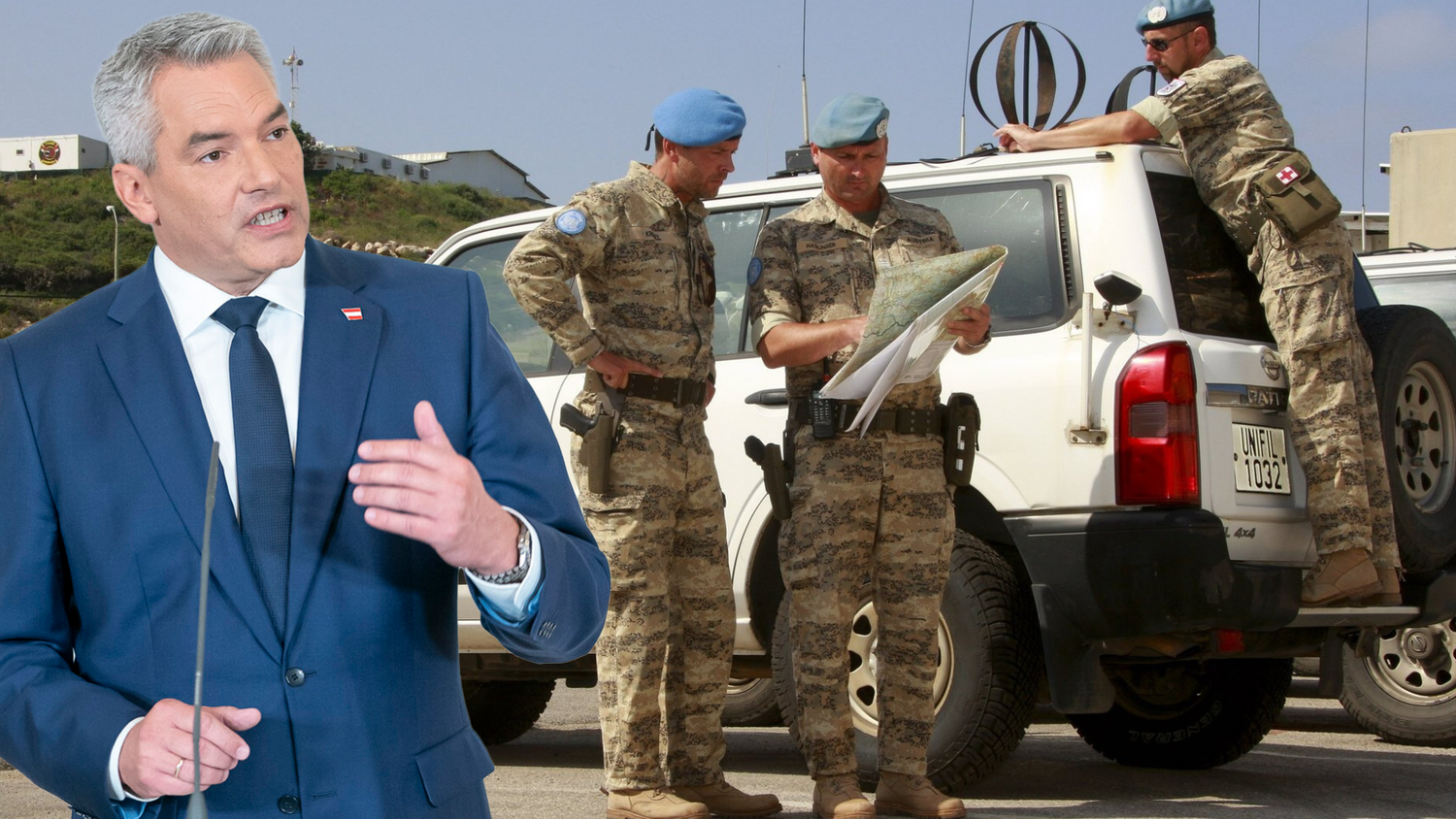 Nach dem Angriff auf Bundesheer-Blauhelme zeigte sich Kanzler Nehammer besorgt.