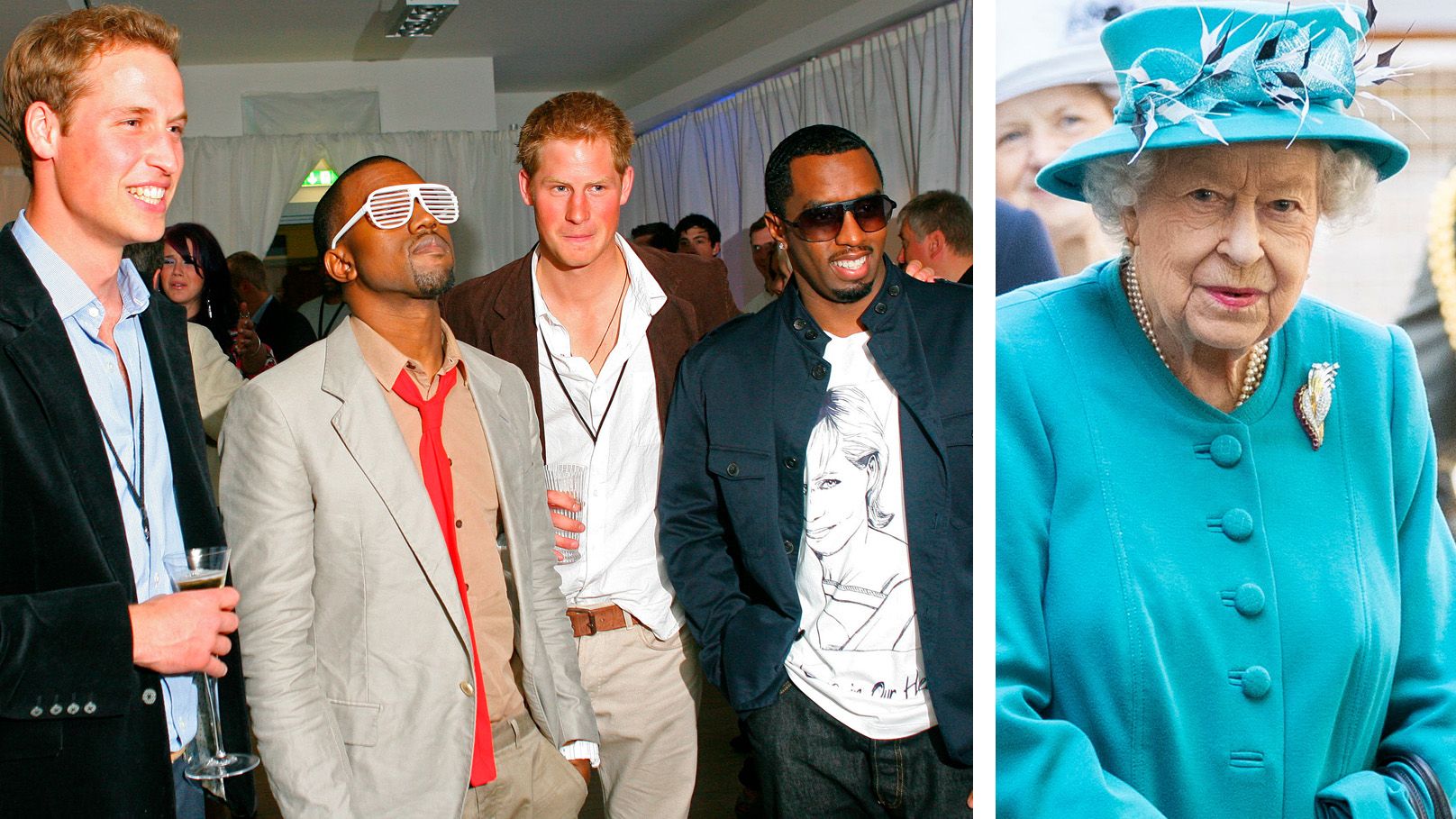 Harry und William feierten mit Diddy - er wollte auch die Queen kennenlernen.