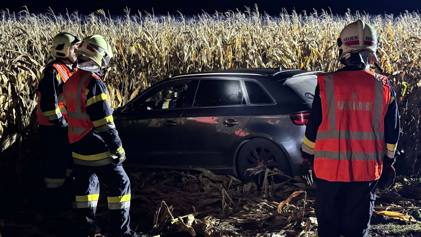 Audi-Lenker nach Crash aus Unfallwrack befreit