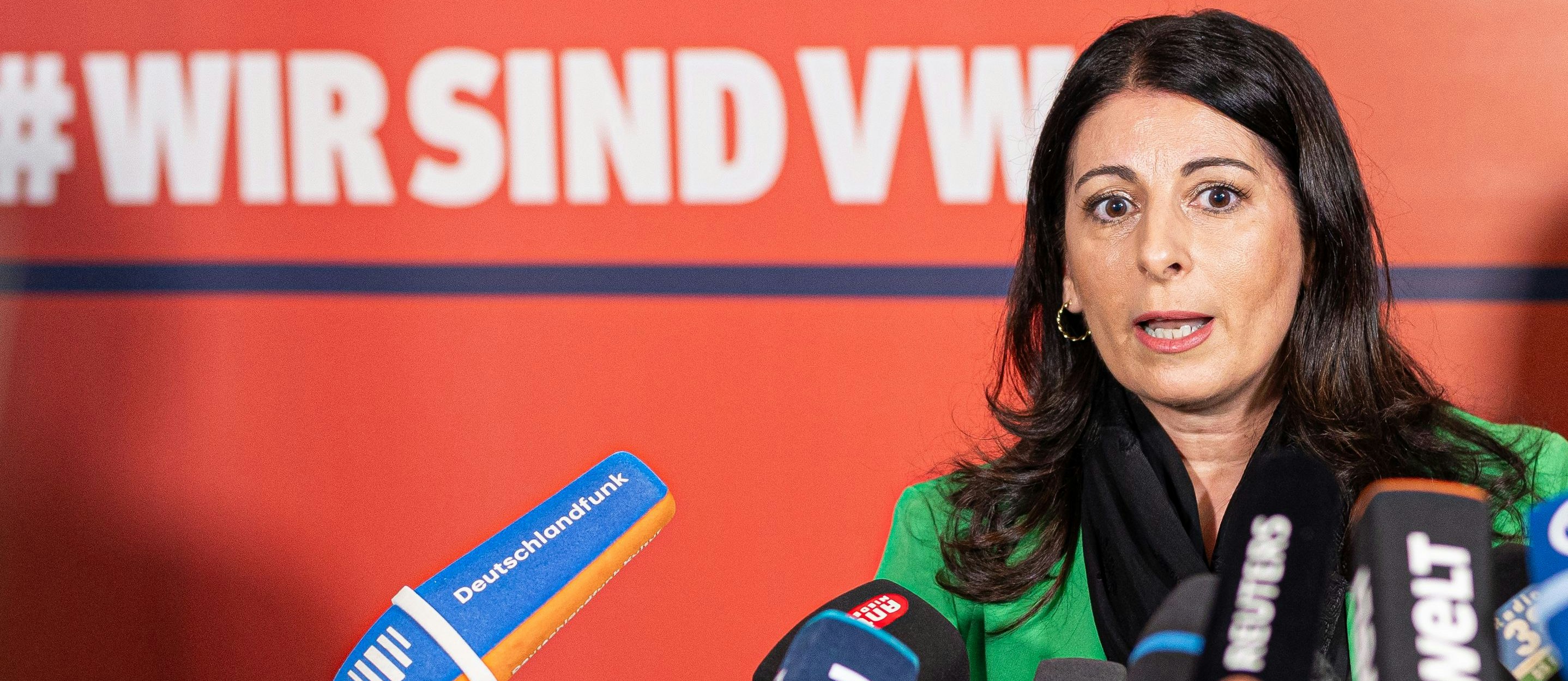 Betriebsratschefin Daniela Cavallo am Mittwoch vor Beginn der Tarifverhandlungen bei VW