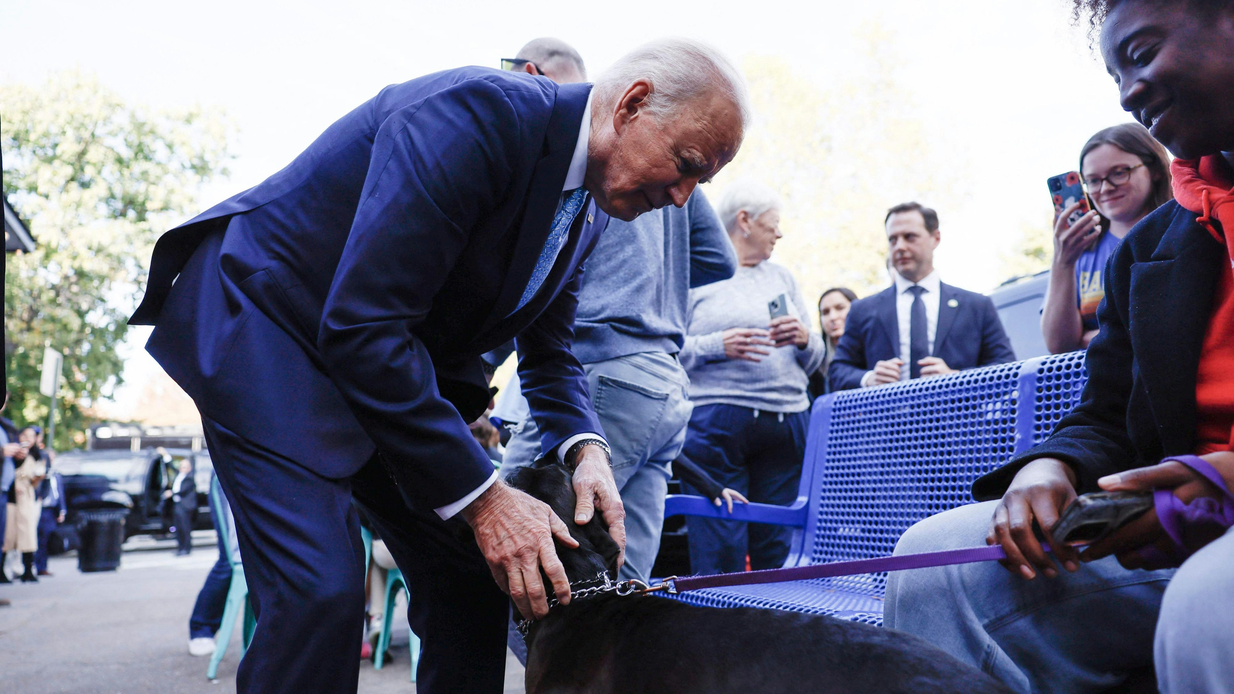 US-Präsident Joe Biden in Baltimore: für Kamala Harris war er im Wahlkampf ein Hemmschuh