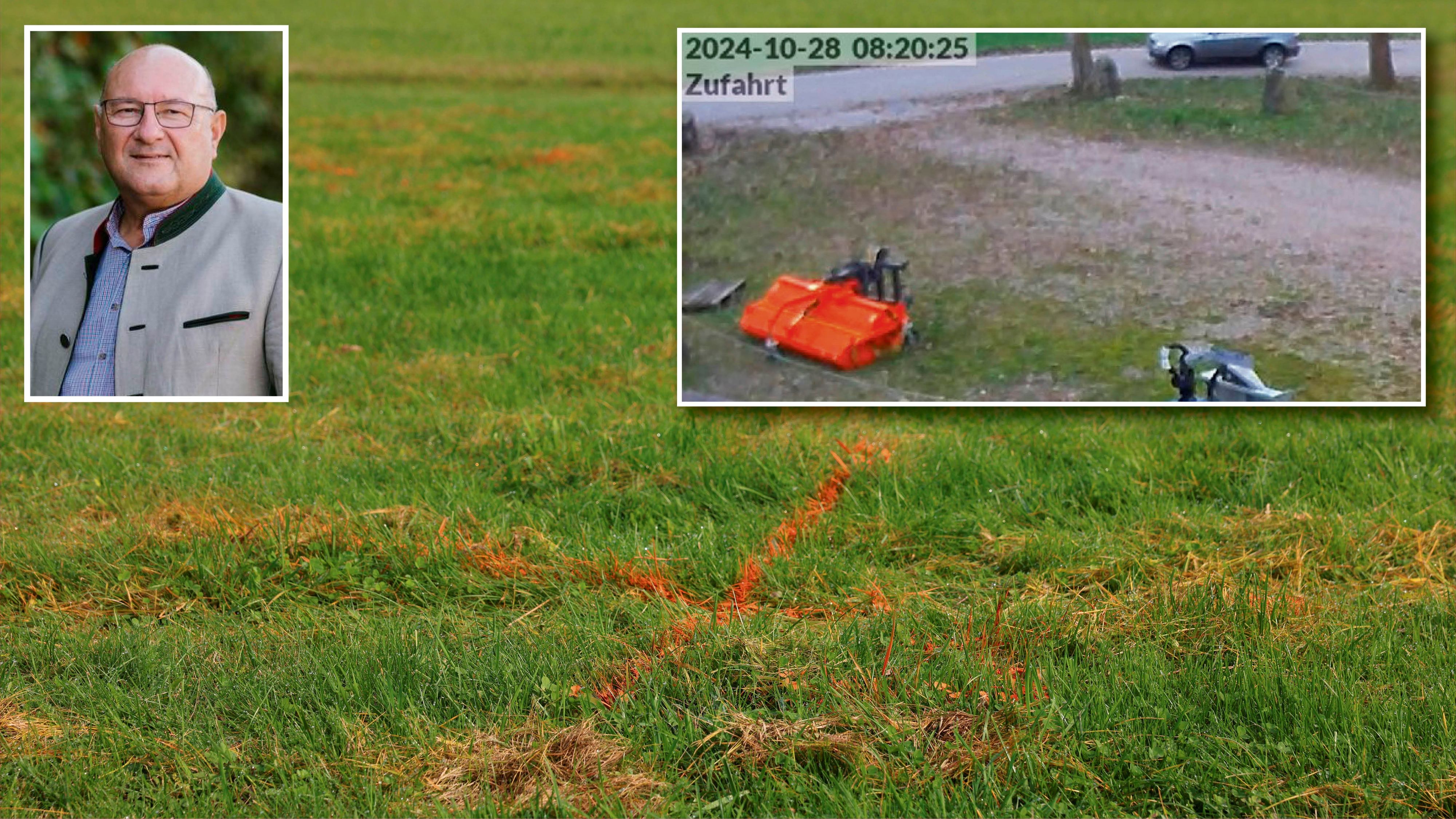 Auf dieser Wiese wurde der Ortschef hingerichtet. Ein Clip zeigt sein Auto unmittelbar vor der Tat.