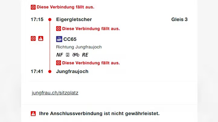 "Diese Verbindung fällt aus."