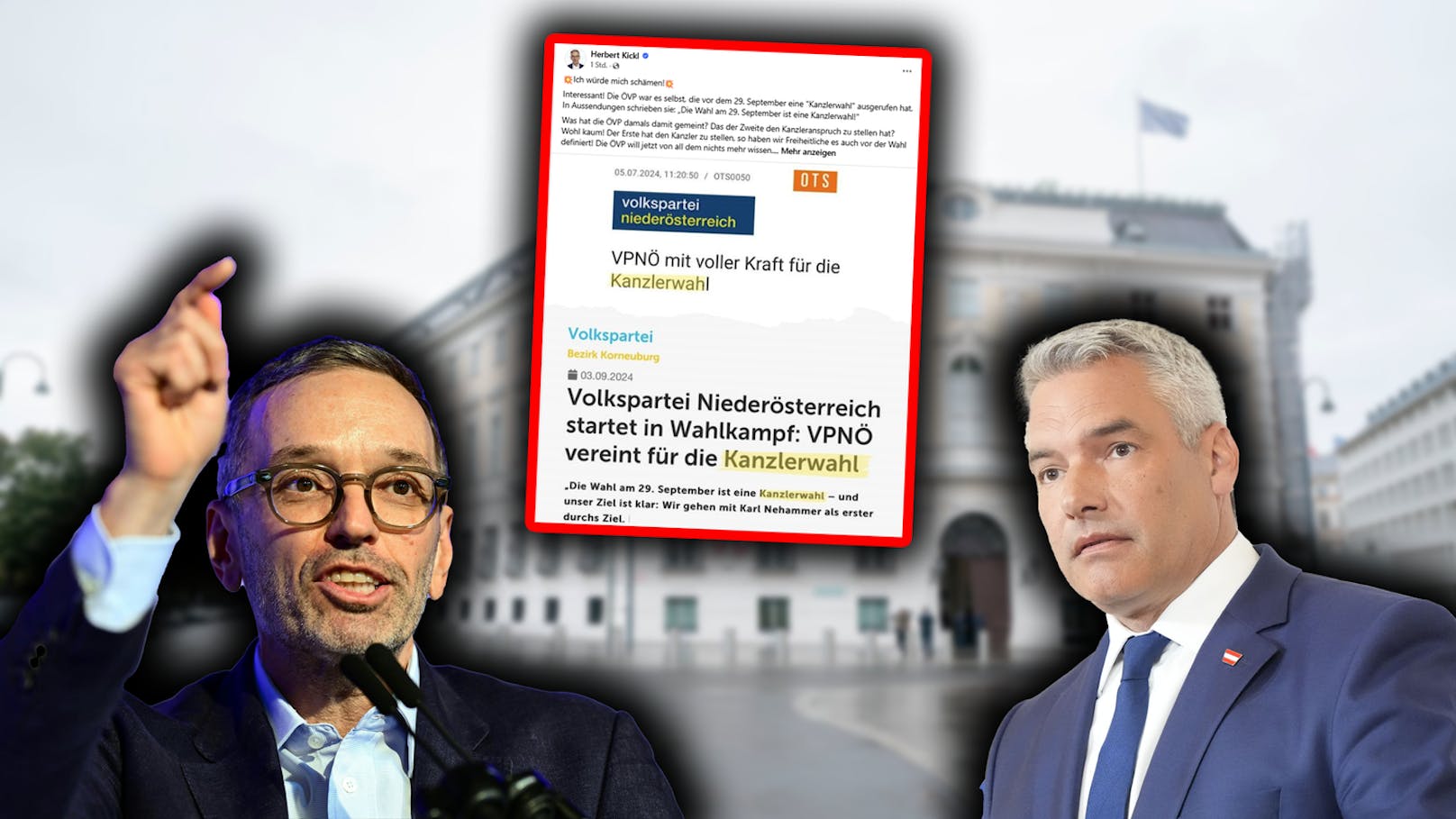 "Null Anstand" – Kickl macht Wut-Ansage an Nehammer