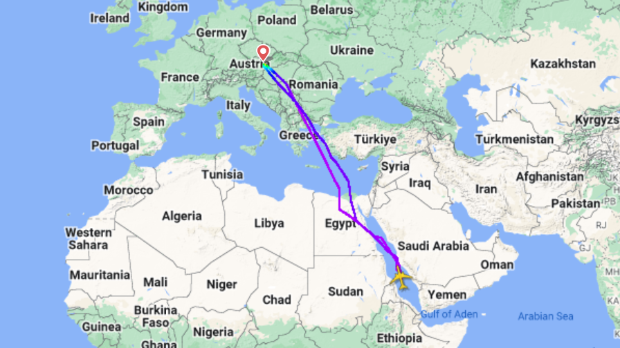 Nach viereinhalb Stunden Flugzeit musste die AUA-Maschine umkehren, zurück nach Wien fliegen.