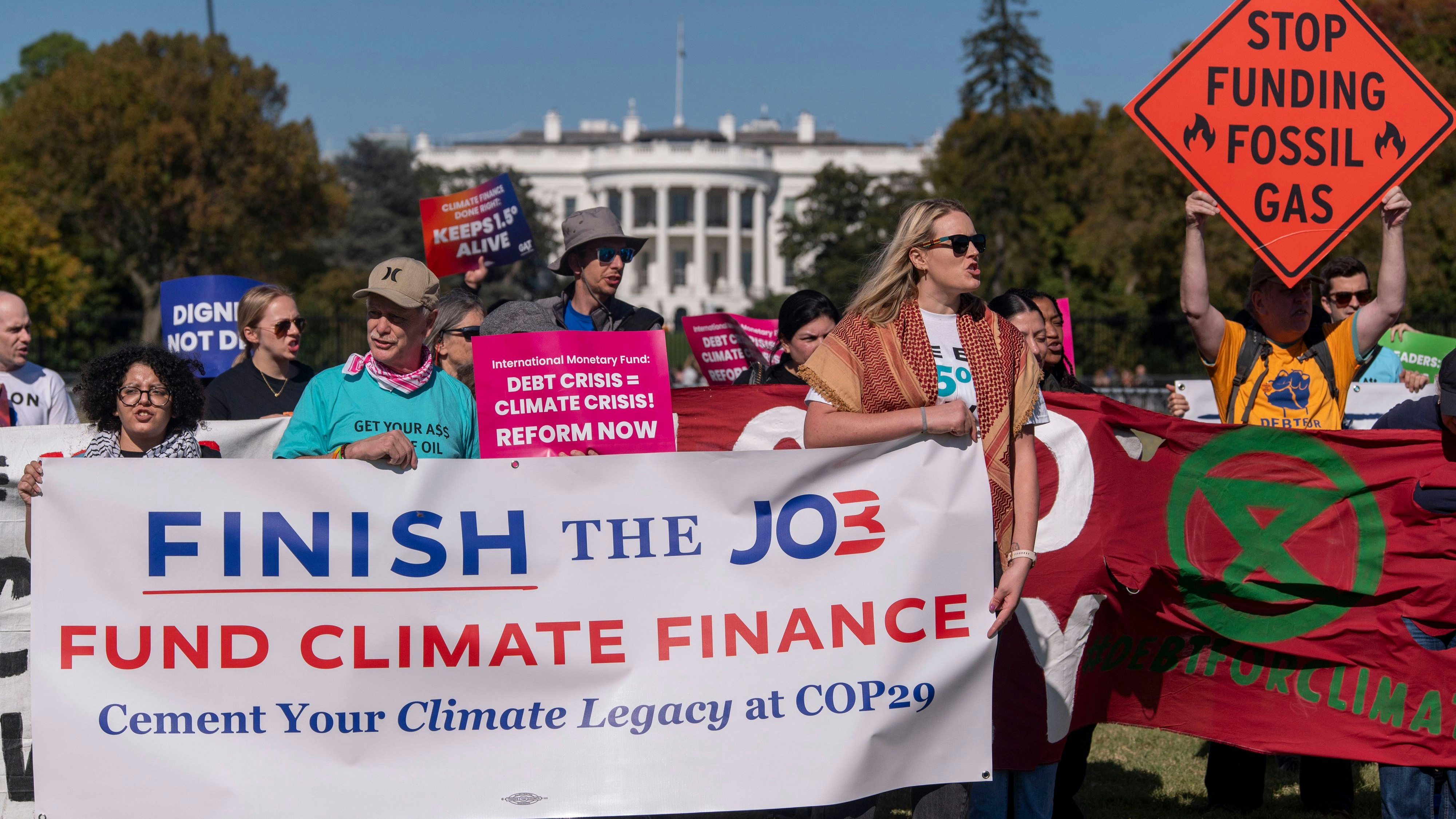 Demo vor dem Weißen Haus am 25. Oktober anläßlich des Weltbankgipfels in Washington