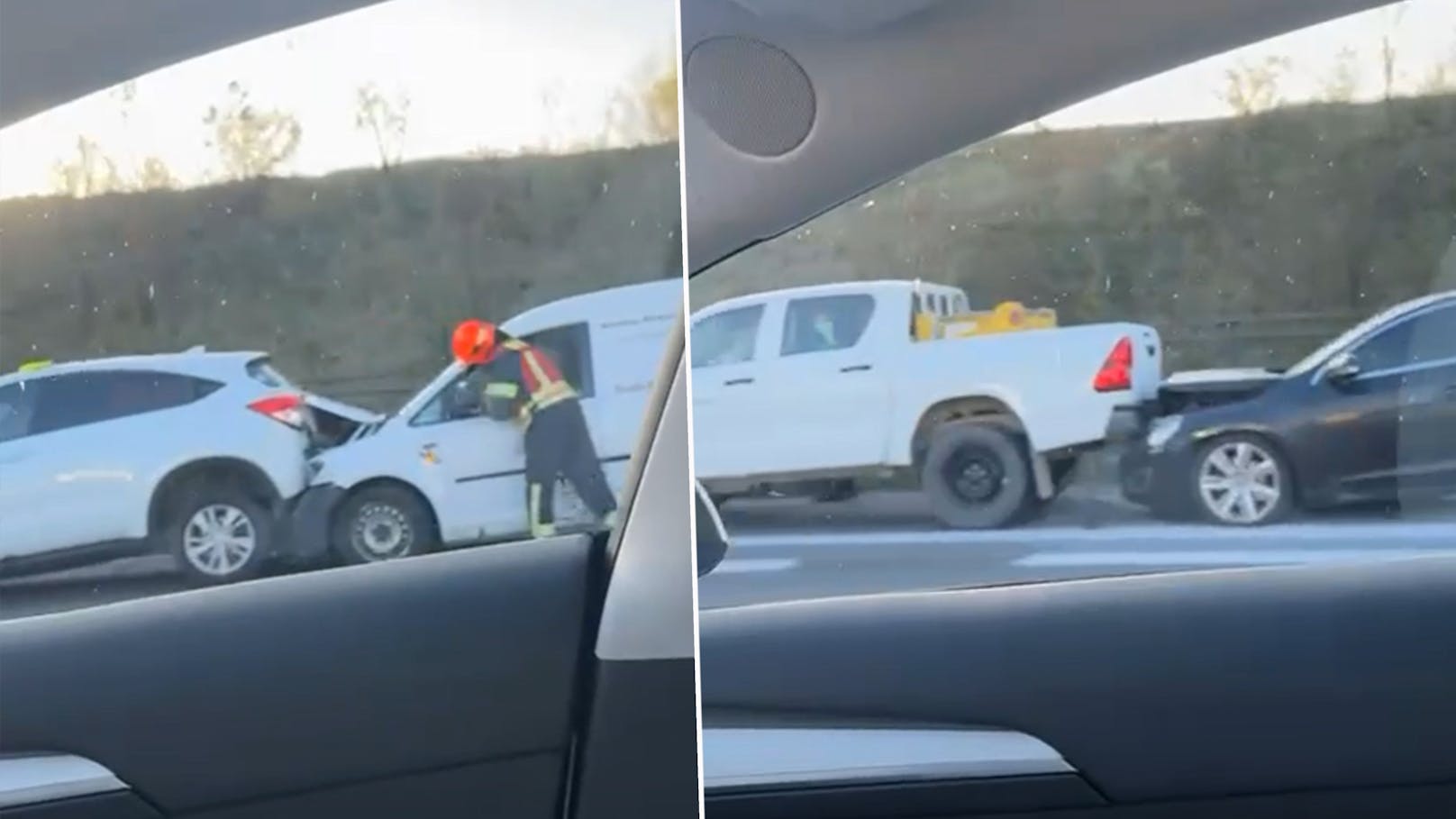 Massencrash auf der Südautobahn (A2) vor Wien