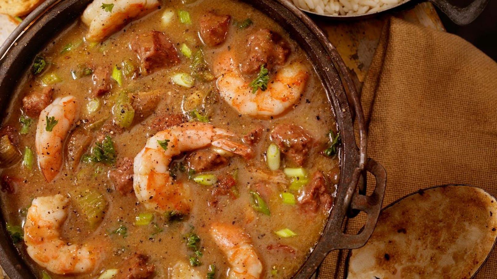 Gumbo mit Garnelen.