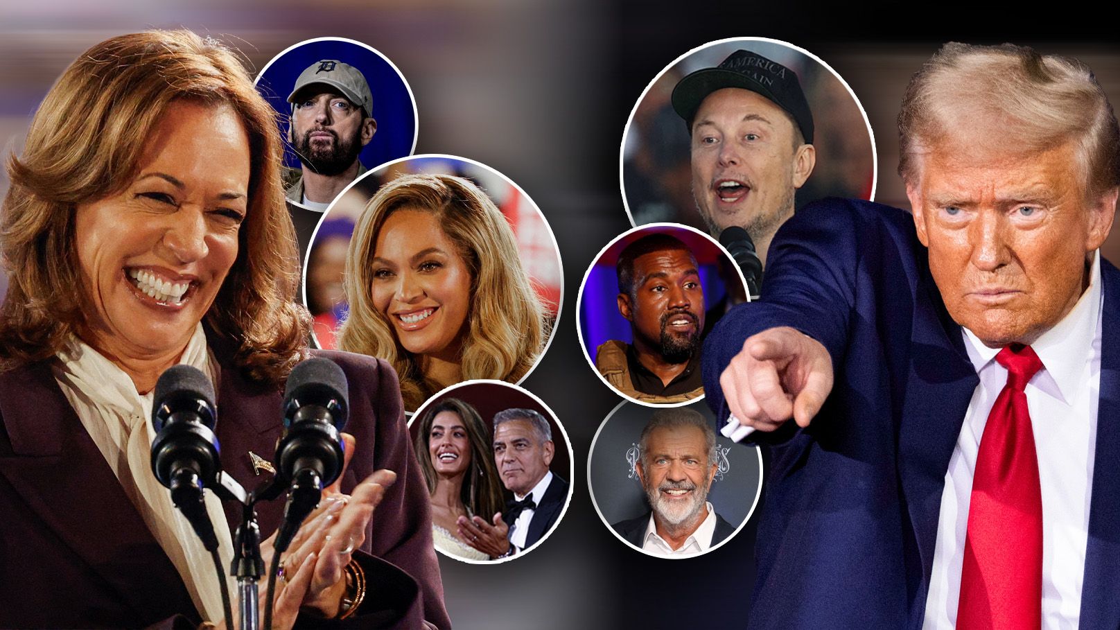 Etliche Stars äußern sich öffentlich deutlich, zu wem sie bei der US-Wahl zwischen Harris und Trump halten.