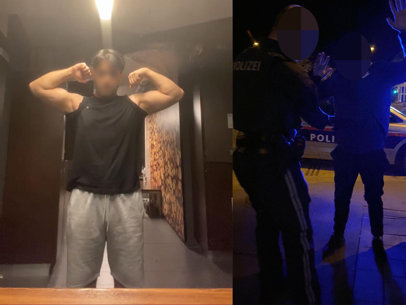 Soyer O. (links) konnte den maskierten Dieb (rechts) festhalten, bis die Polizei eintraf.