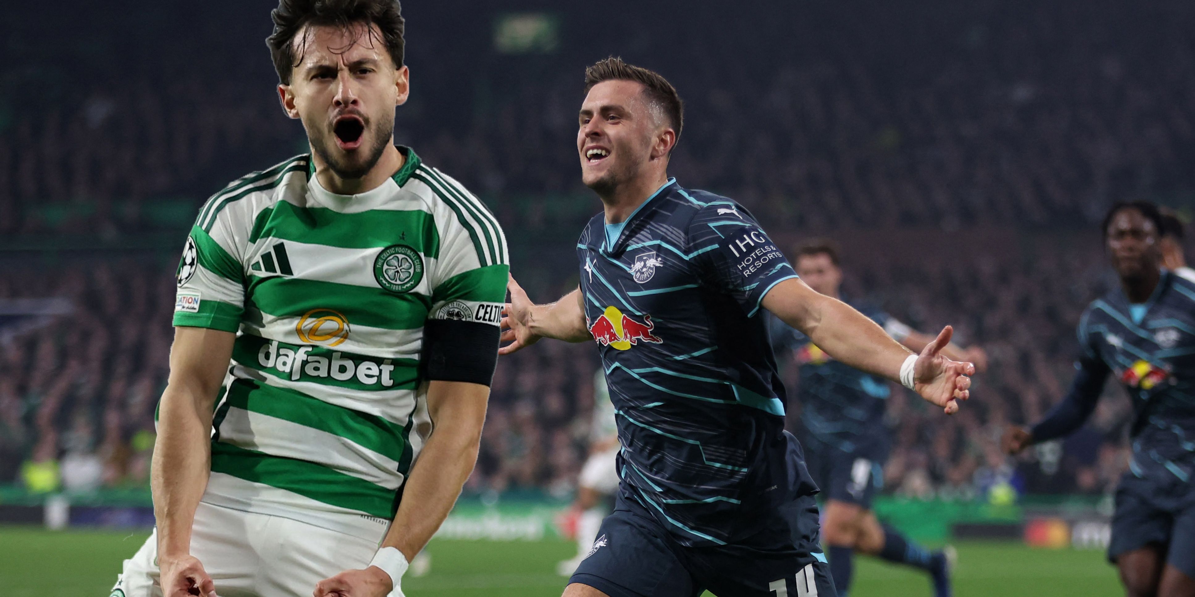 Nicolas Kühn und Christoph Baumgartner jubeln.