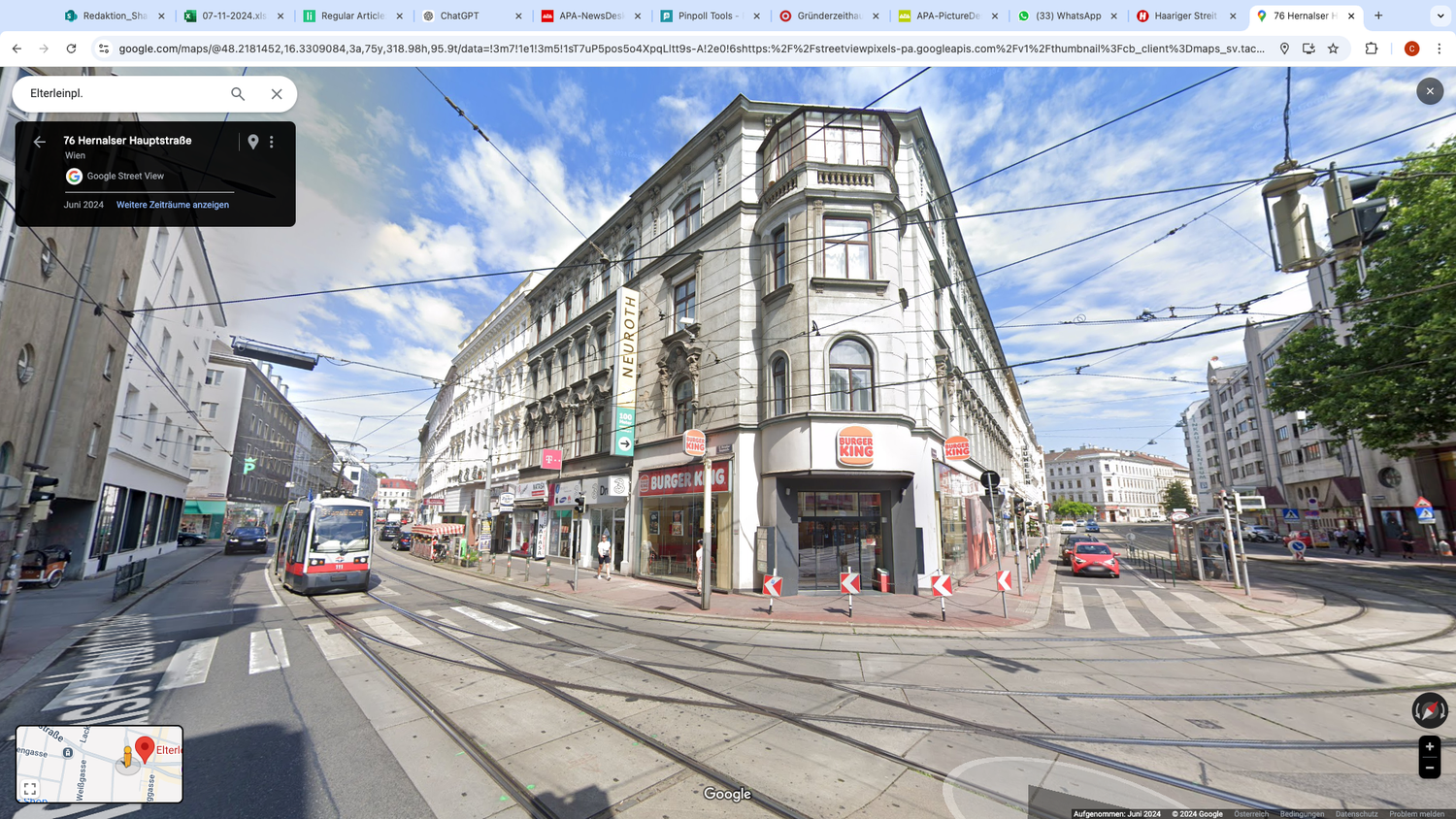 Dieses Gründerzeithaus muss der neuen U5-Station am Elterleinplatz weichen – Anrainer protestieren.