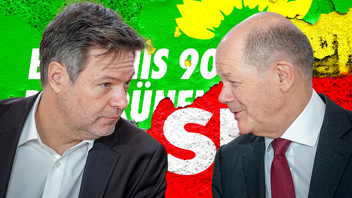 Nach dem Ampel-Crash kommt Rot-Grün ohne Mehrheit: Grünen-Chef Habeck und SPD-Kanzler Scholz.