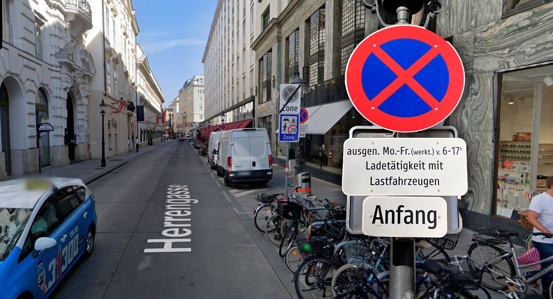 Dieses Schild sorgt in der Herrengasse für Verärgerung.
