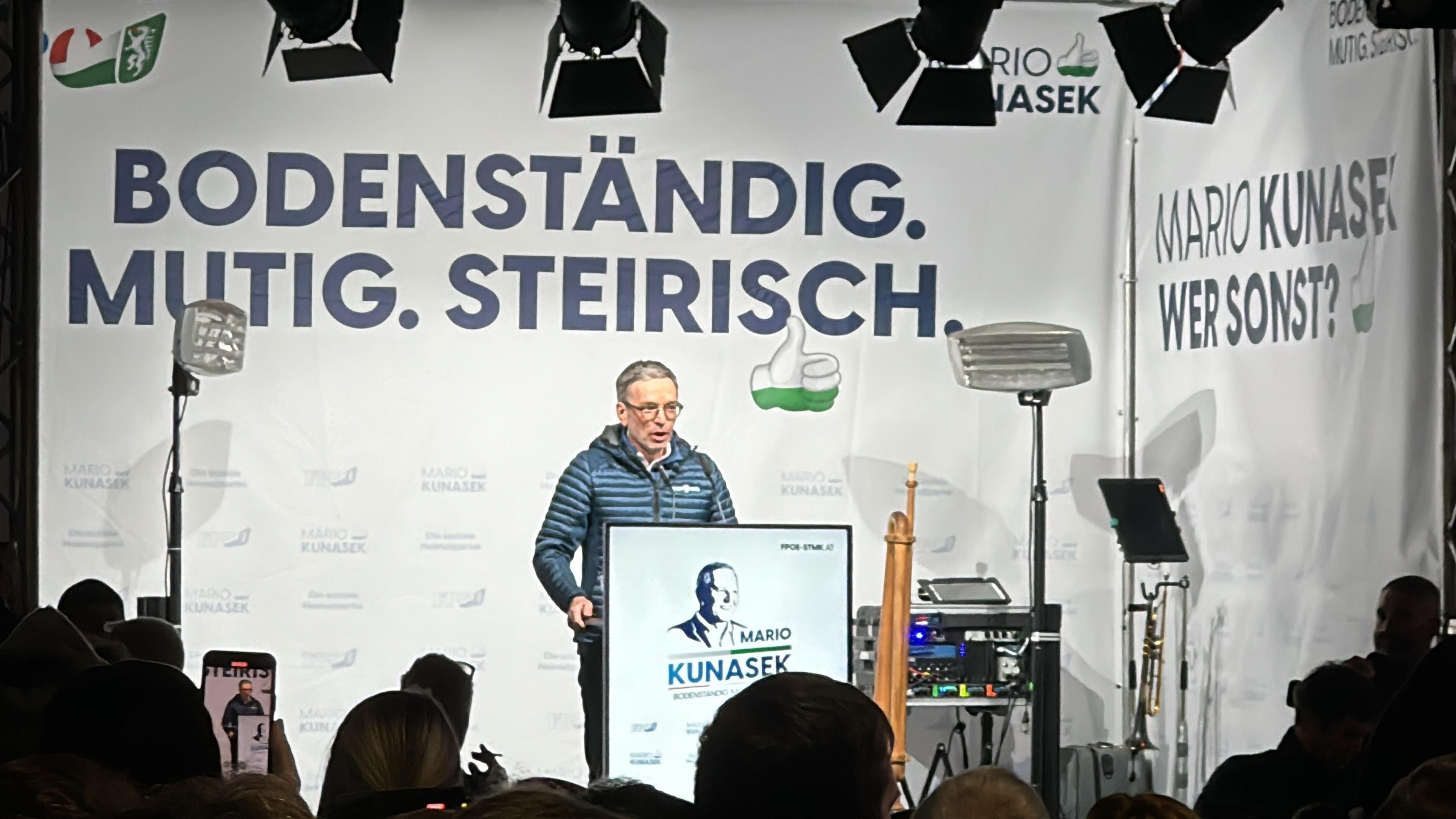 FPÖ-Chef herbert Kickl donnerte in Leibnitz gegen Bundeskanzler Karl Nehammer. 