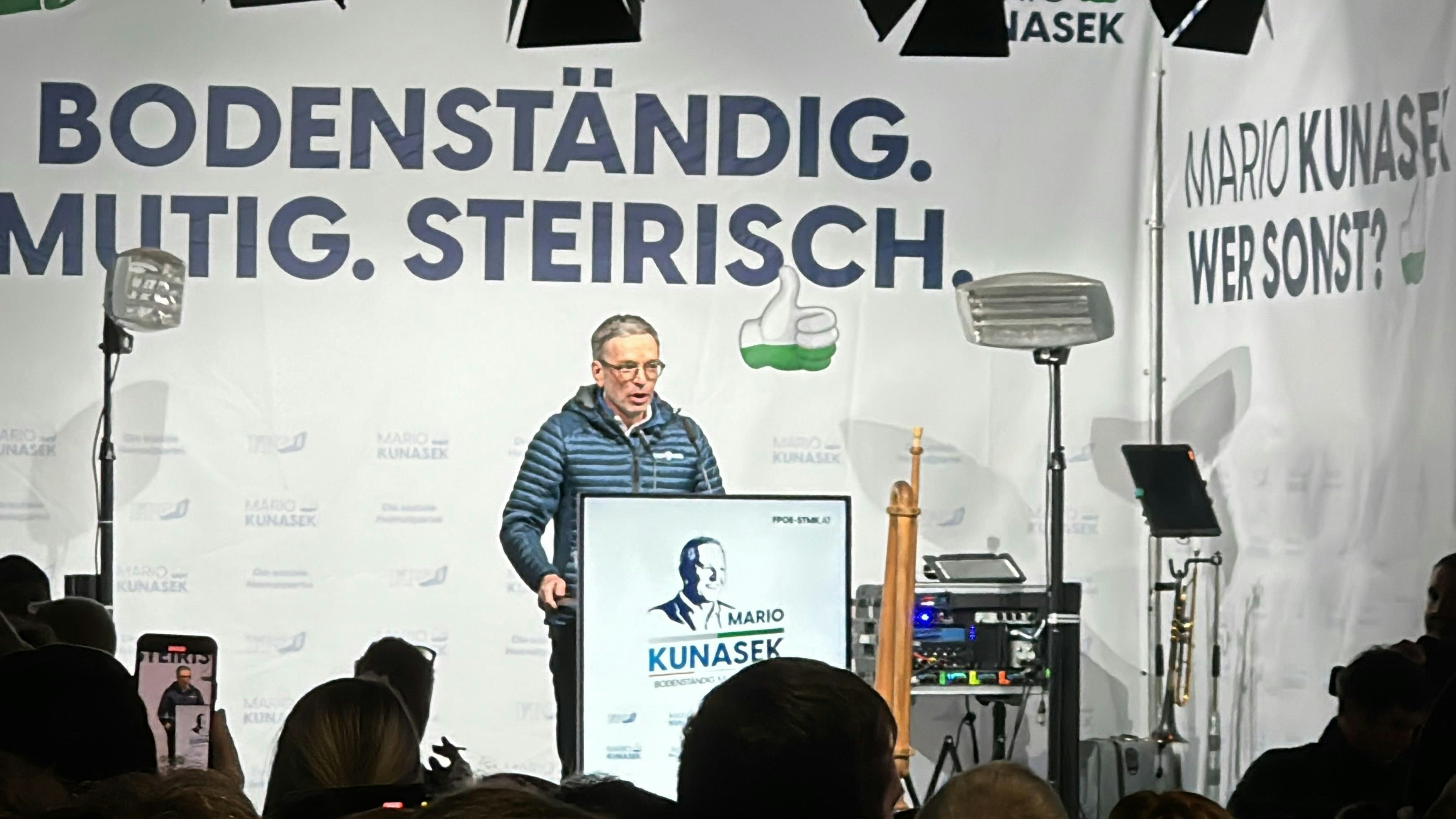 FPÖ-Chef herbert Kickl donnerte in Leibnitz gegen Bundeskanzler Karl Nehammer. 