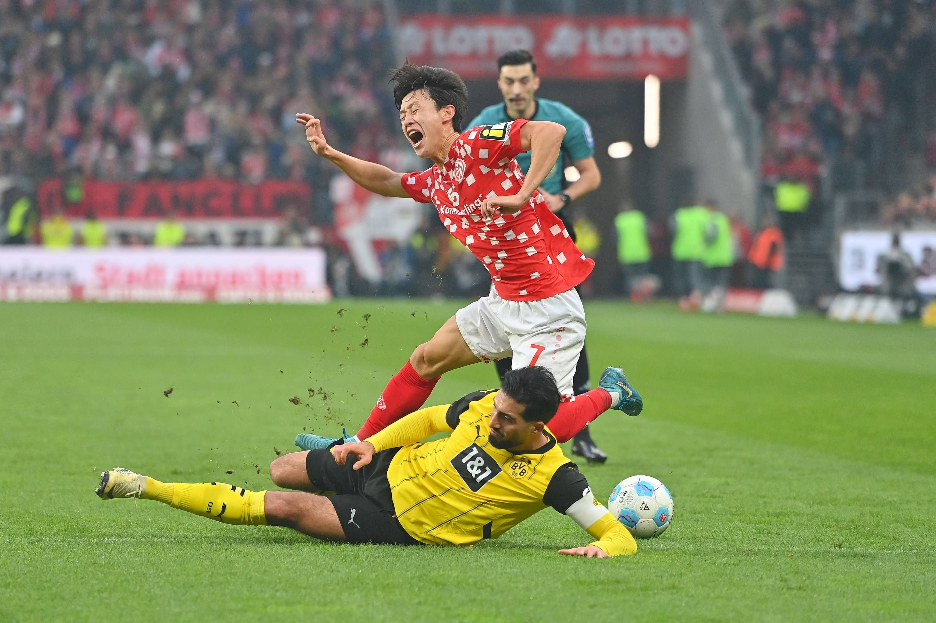 Emre Can grätscht brutal rein, sieht rot.