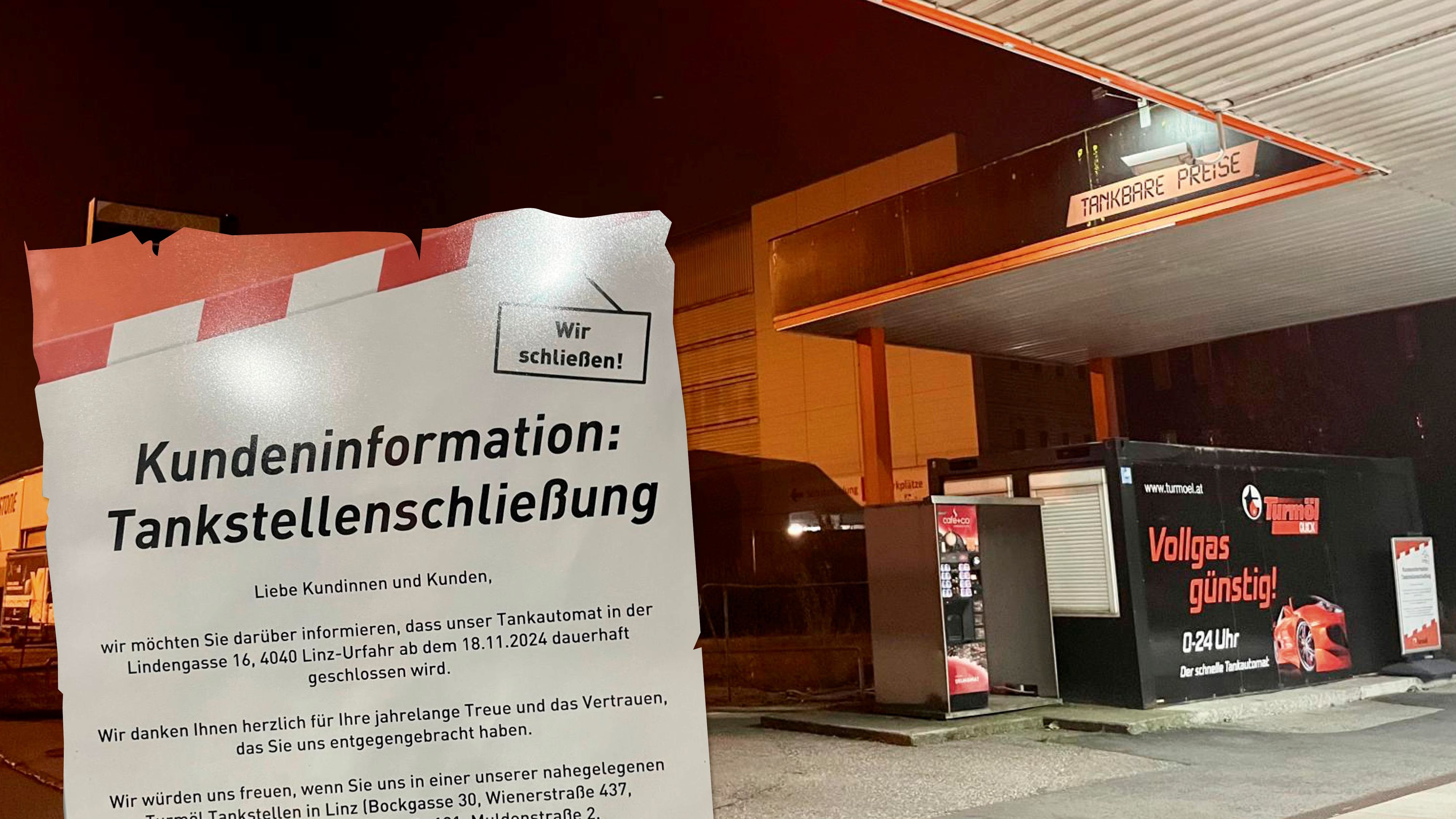 Bald Geschichte: der SB-Tankautomat in der Lindengasse in Linz-Urfahr.