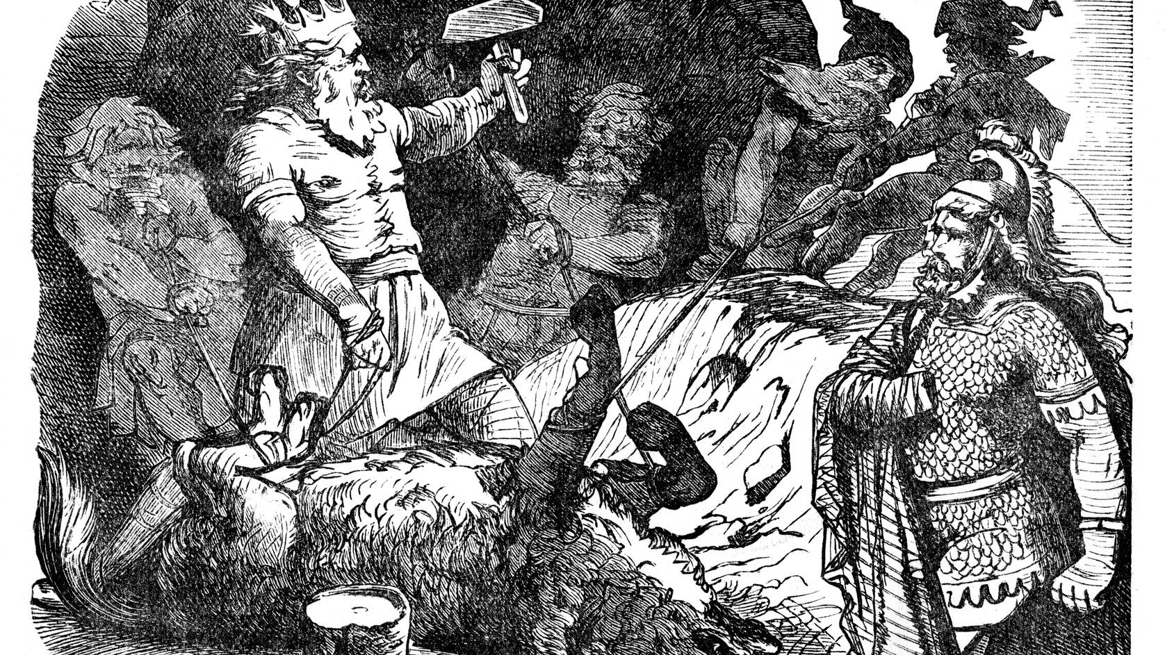 Apokalyptische Wikinger-Sage: In der Ragnarök besiegt Odins Sohn Vidar den gefürchteten Fenriswolf.