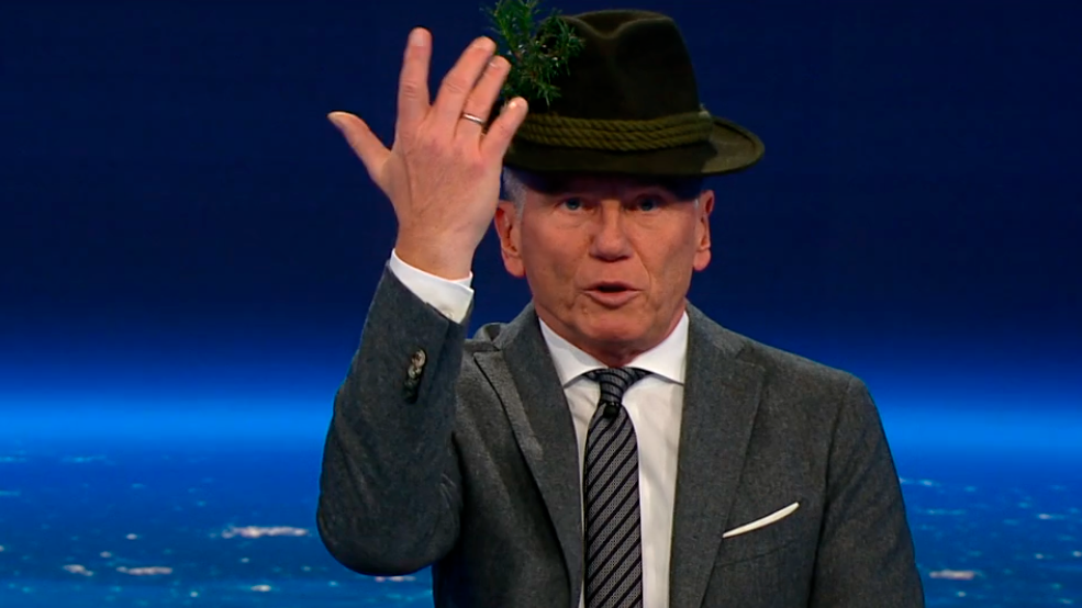 Der Fasching begann am Montag, dem 11.11. um 11.11 Uhr. Armin Wolf "verkleidete" sich in der ZIB2.