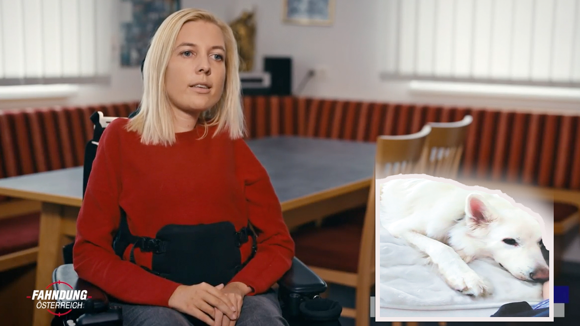 Christina Holmes hätte ihren Assistenzhund "Sky" fast durch einen Giftköder verloren.