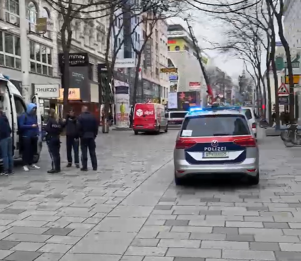 In der Mariahilfer Straße wurde ein Fußgänger angefahren. 