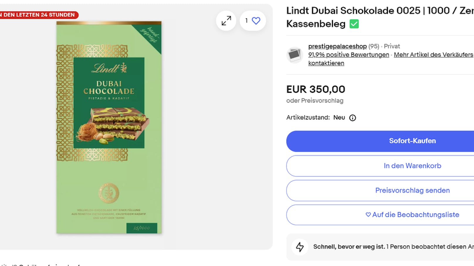 Stolze 350 Euro verlangt dieser Anbieter, ist jedoch immerhin offen zu handeln.