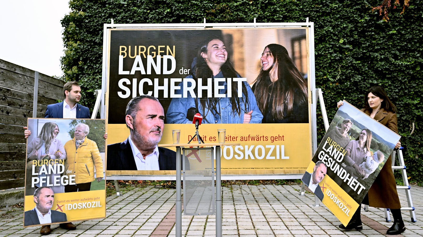 Am Mittwoch präsentierte die SPÖ-Burgenland ihre Plakate für die Wahl.