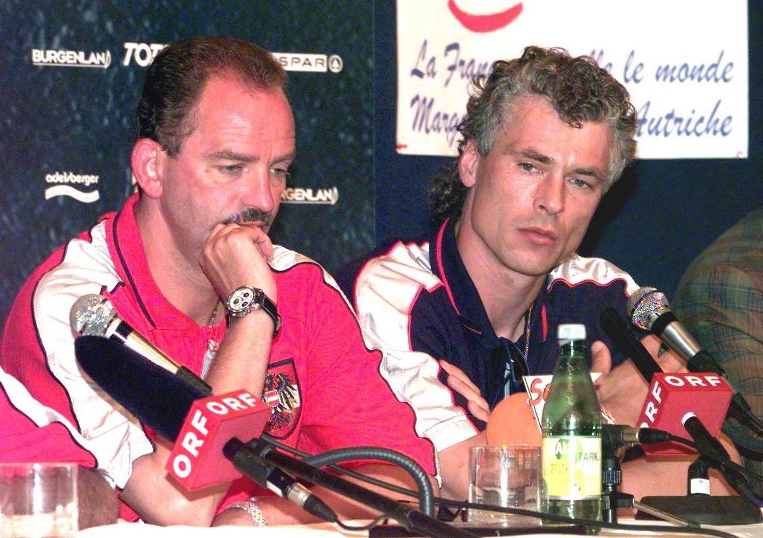 Herbert Prohaska und Toni Polster im Juni 1998.