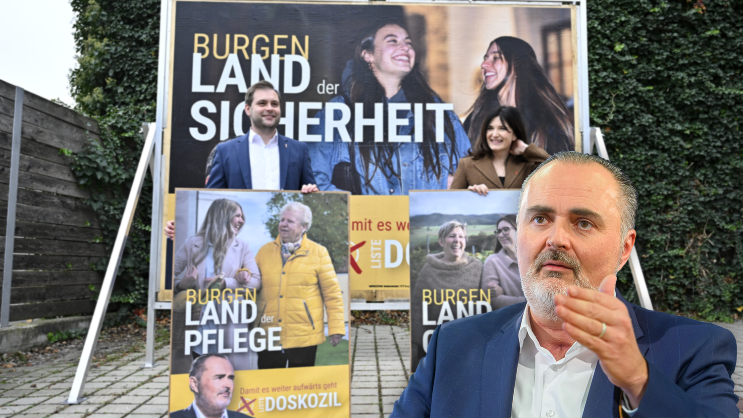 Die SPÖ-Burgenland präsentierte am Mittwoch ihre erste Plakatkampagne. Zeitgleich befindet sich Landeshauptmann Hans Peter Doskozil im Spital.