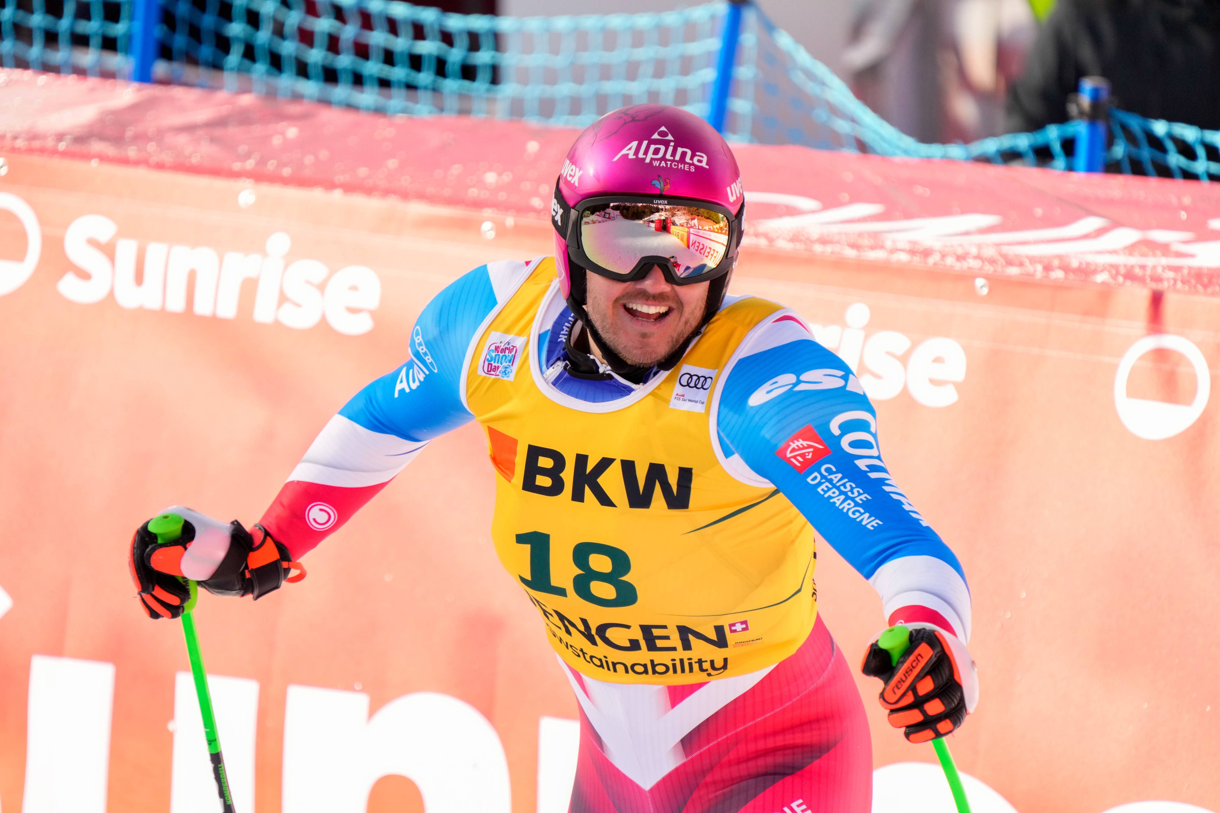 Nils Allegre mit dem ausglösten Airbag