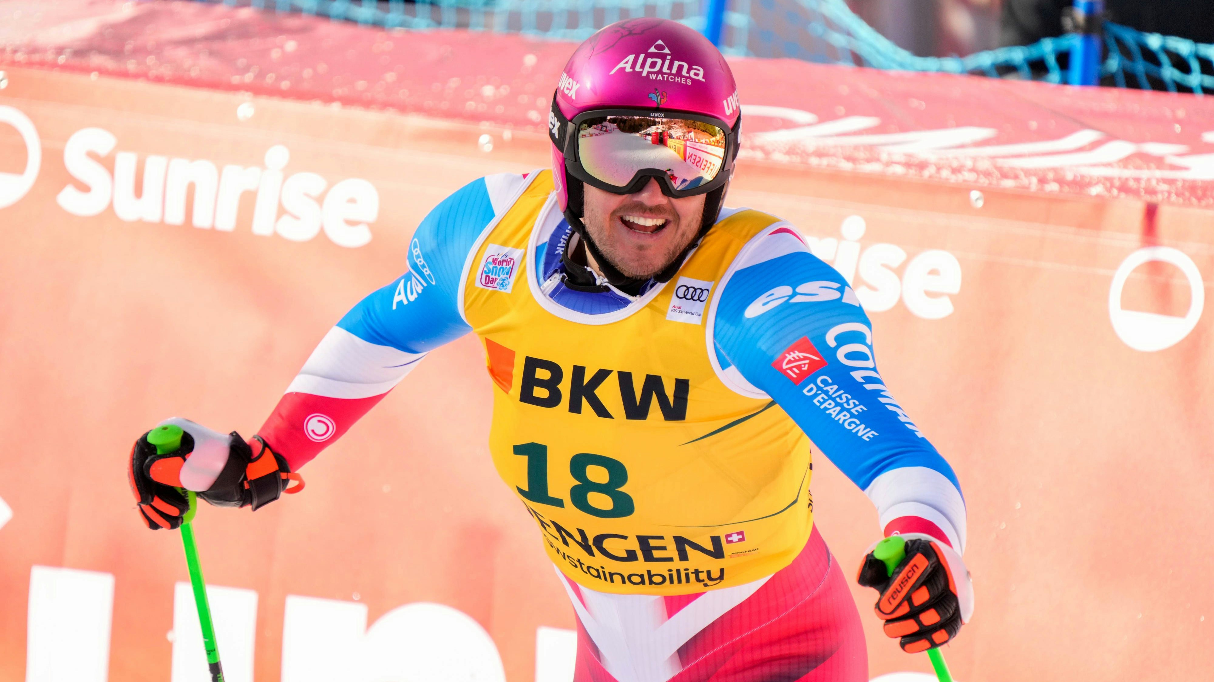 Nils Allegre mit dem ausglösten Airbag