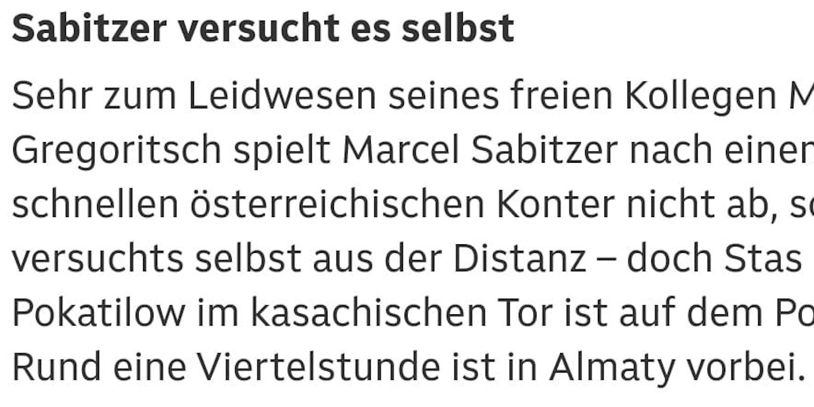 Wimmer schoss aufs Tor, auf ORF.at war von Sabitzer zu lesen.