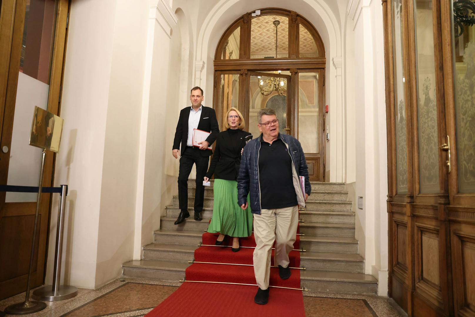 Wolfgang Katzian, Doris Bures und Philip Kucher aus dem SPÖ-Team.