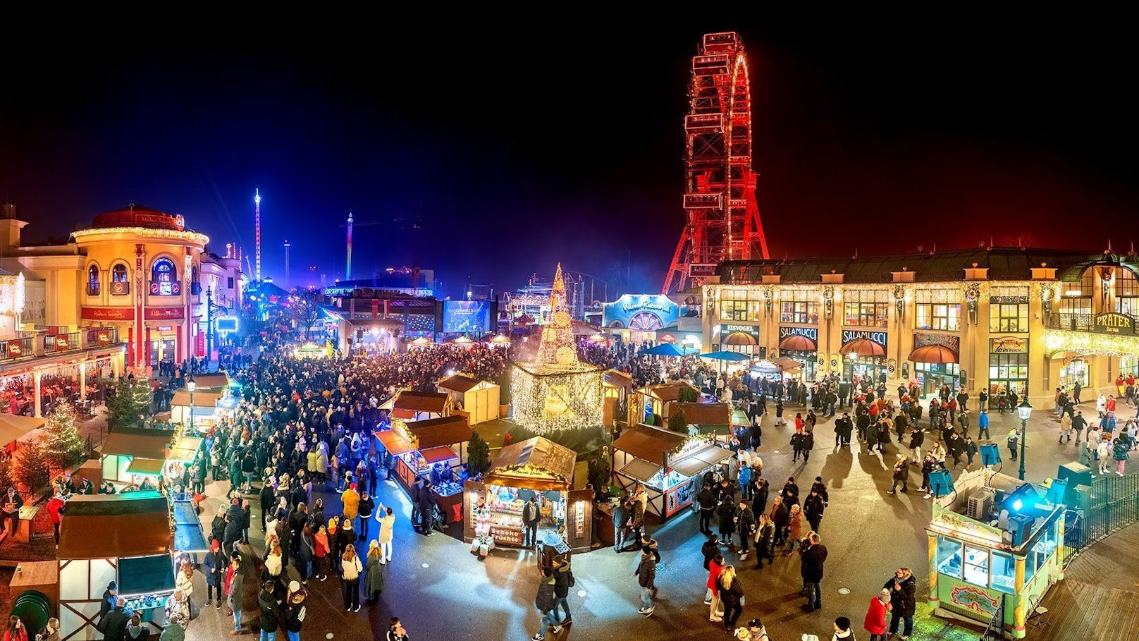 Wintermarkt am Riesenradplatz im Prater