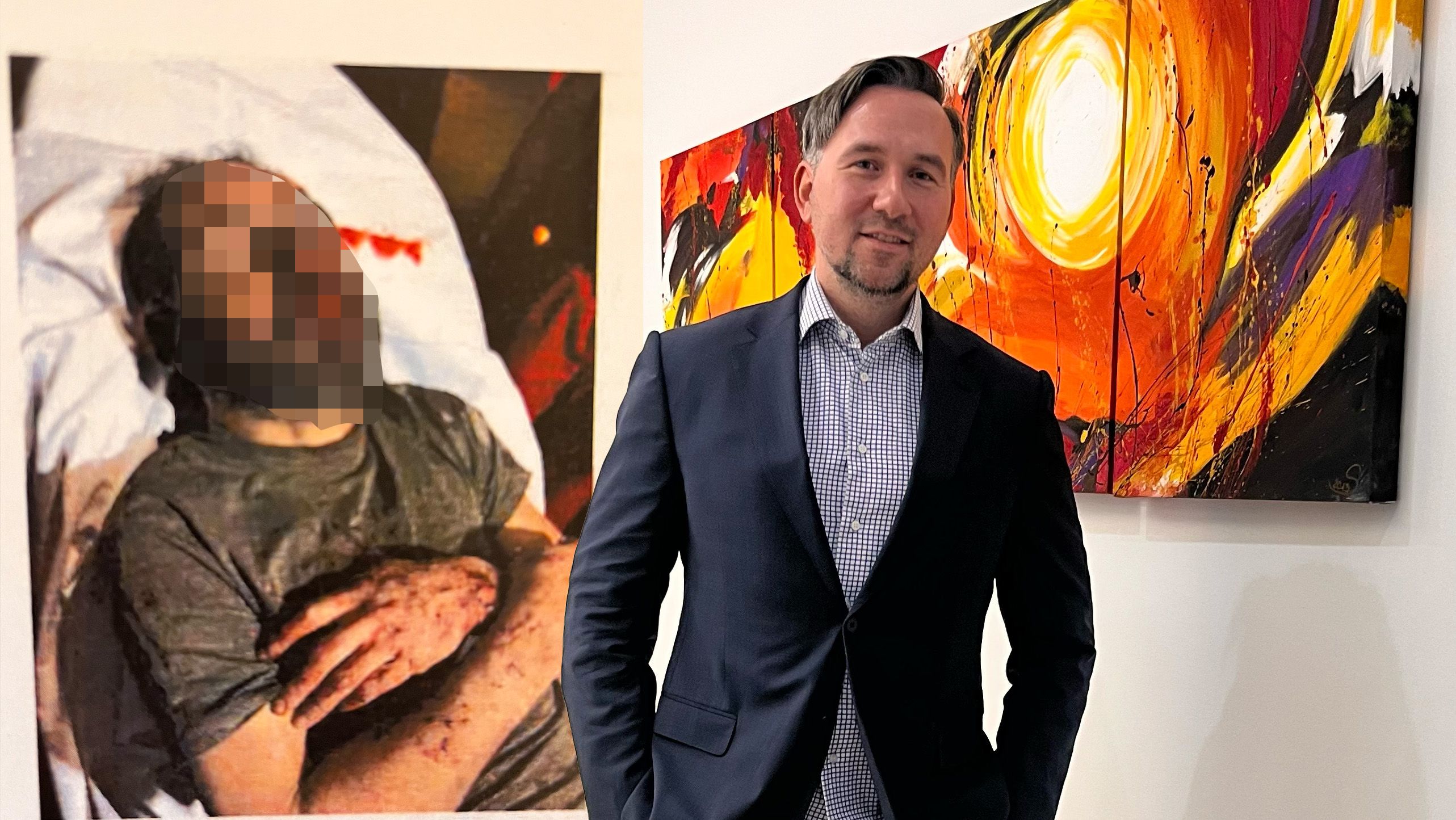 Der Schwerverletzte am Weg ins Spital; Verteidiger Norbert Piech spricht von einem 