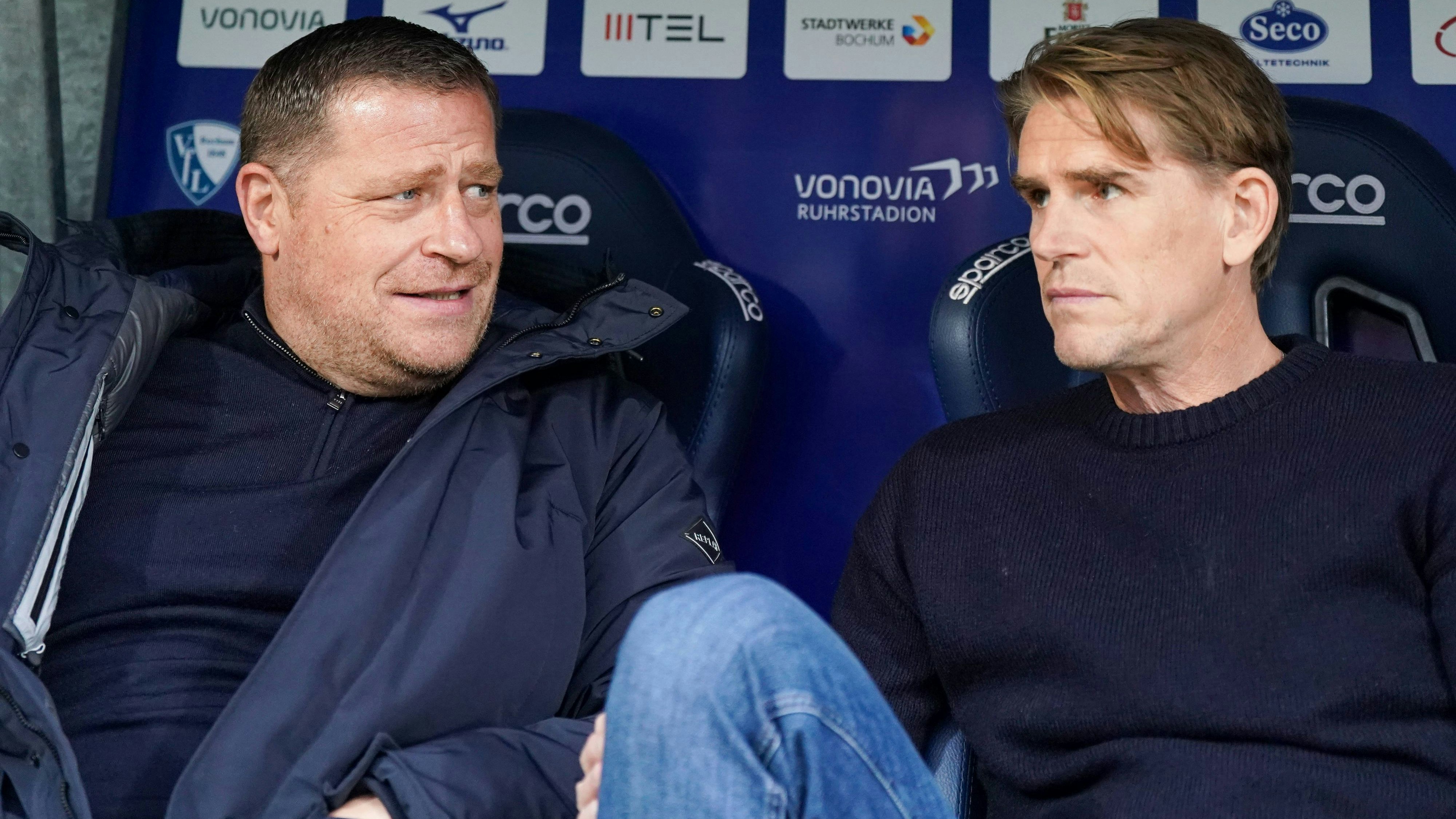 Bayern-Sportvorstand Max Eberl und Sportdirektor Christoph Freund. 