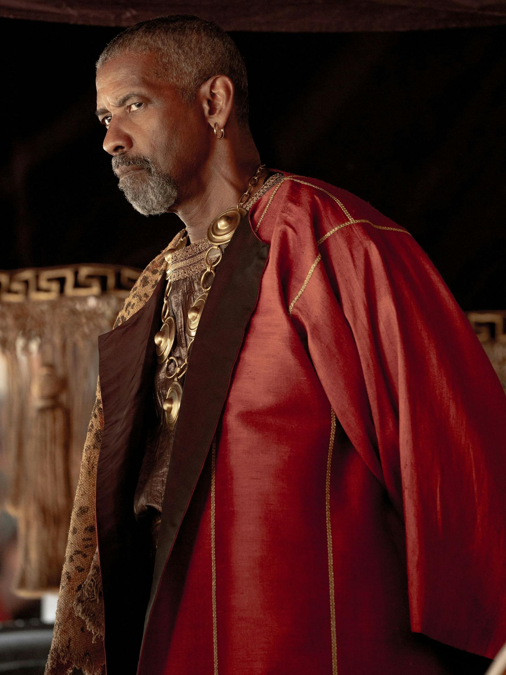 Lucius wird Sklave des zwielichtigen Macrinus (Denzel Washington), der sein Potenzial erkennt und ihn in die Arena schickt.