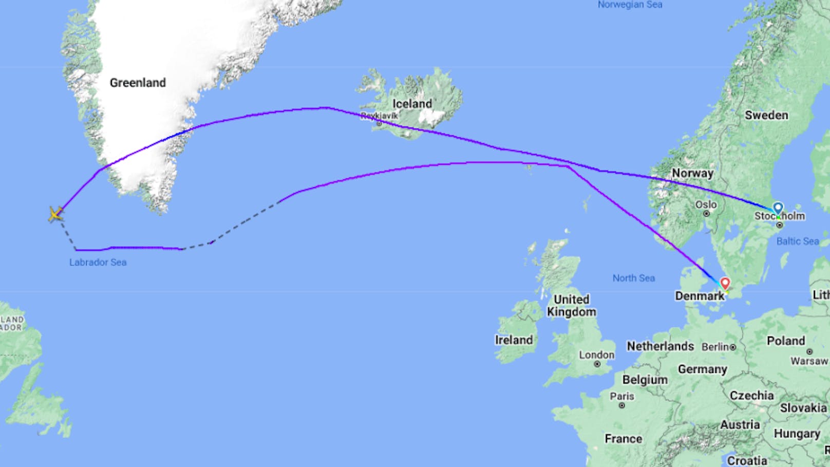 Flug SK 957 (SAS957) musste am 14. November 2024 nach heftigen Turbulenzen mittendrin umdrehen.