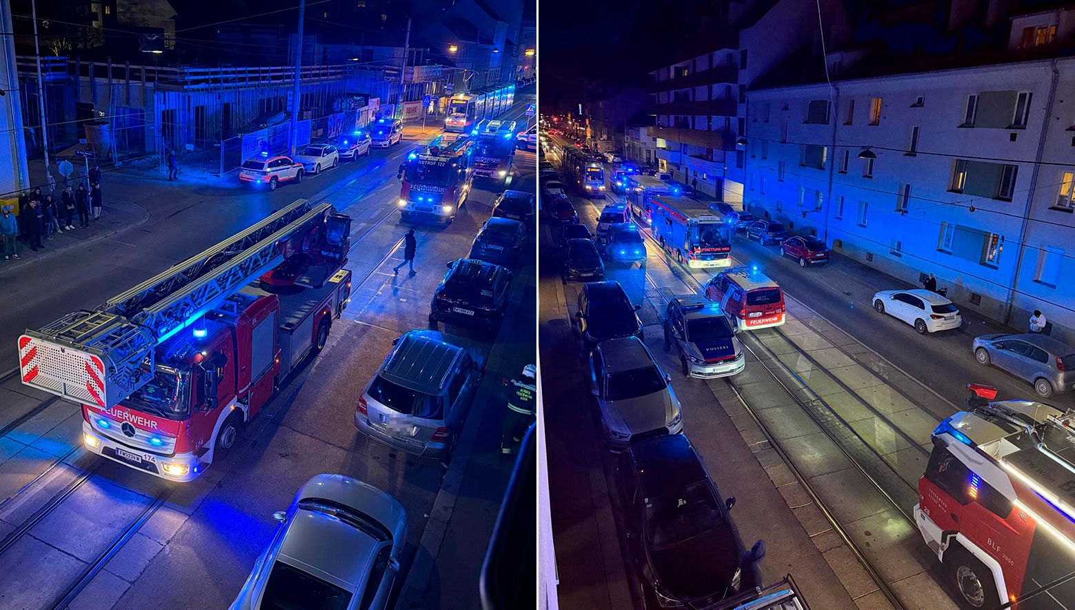 Großer Feuerwehreinsatz auf der Donaufelder Straße 