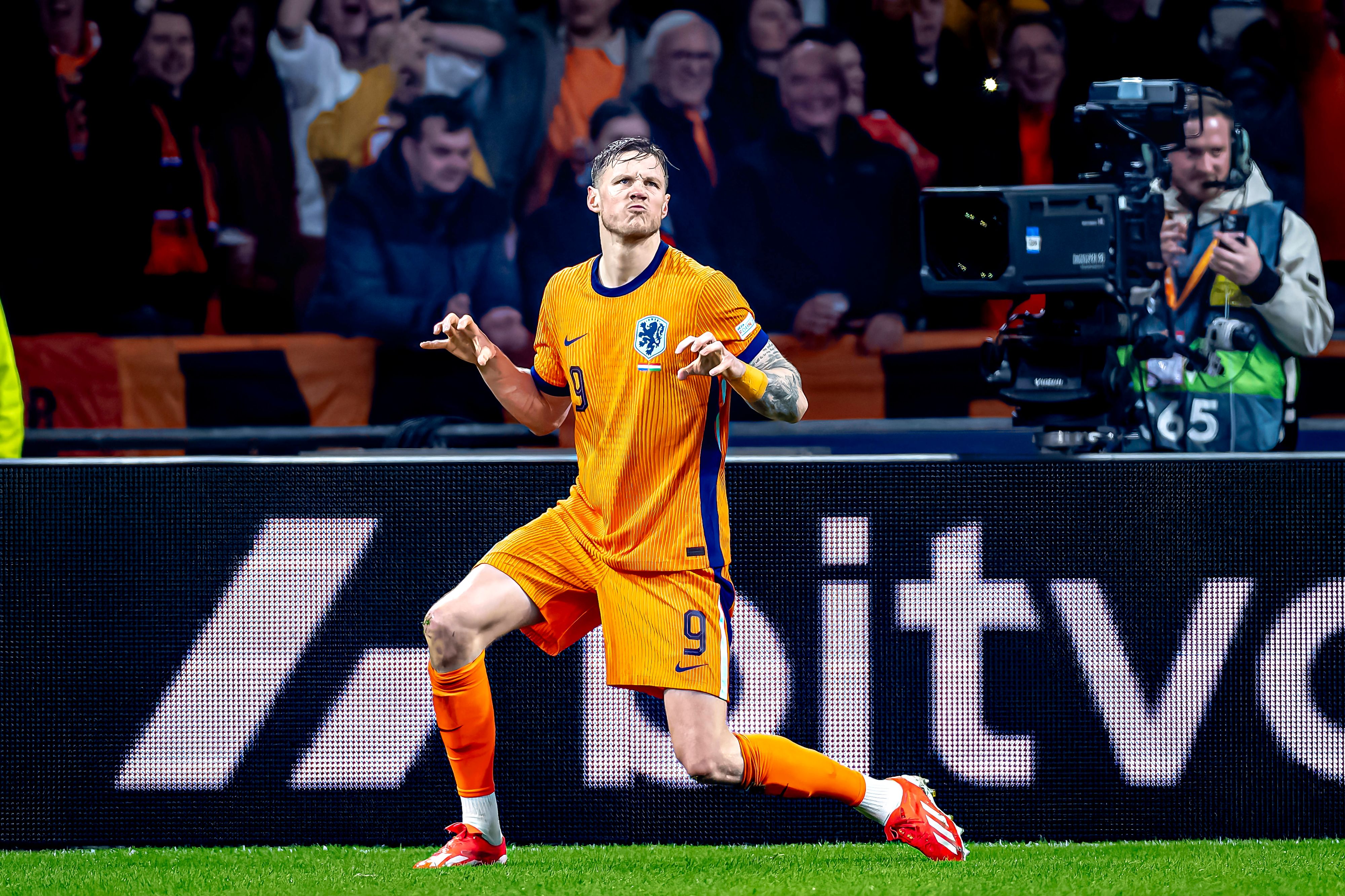 Wout Weghorst nach seinem Treffer gegen Ungarn.