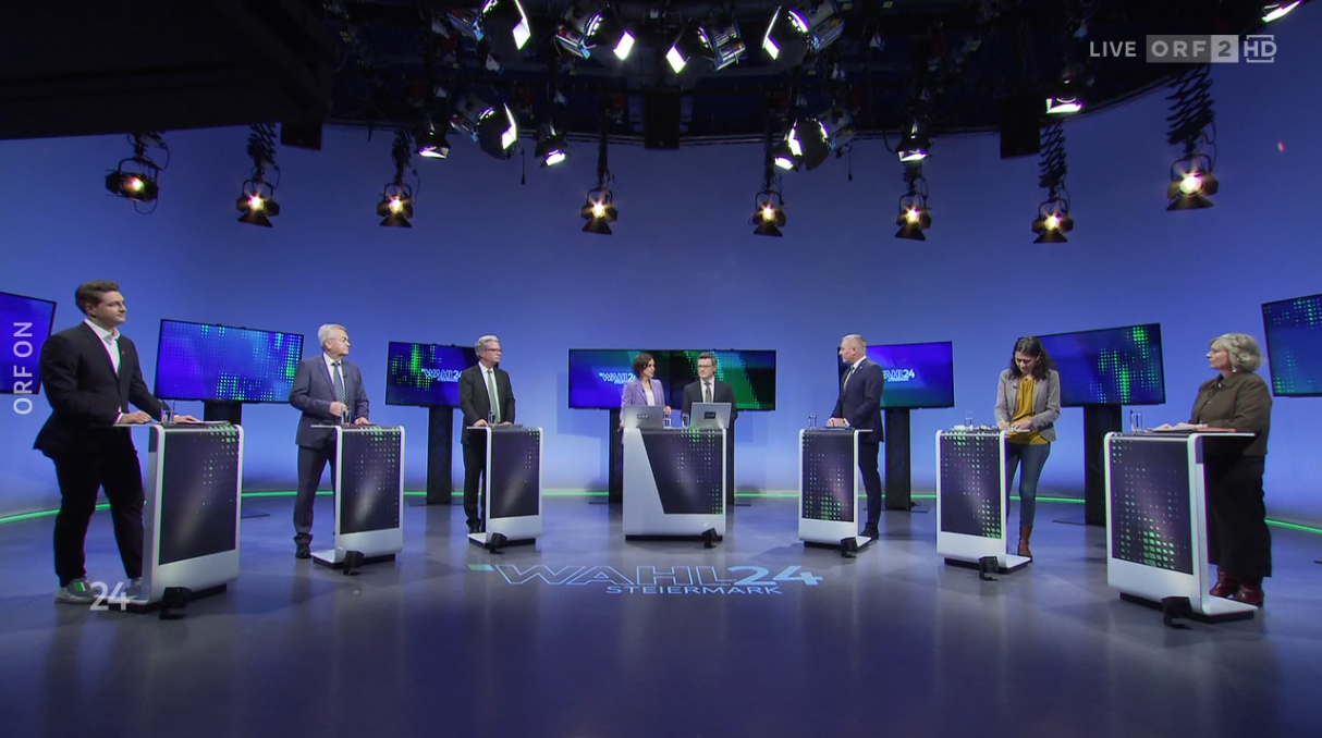 Wahl 24 - Landtagswahl Steiermark: Die Diskussion der Spitzenkandidatinnen und -kandidaten im ORF.