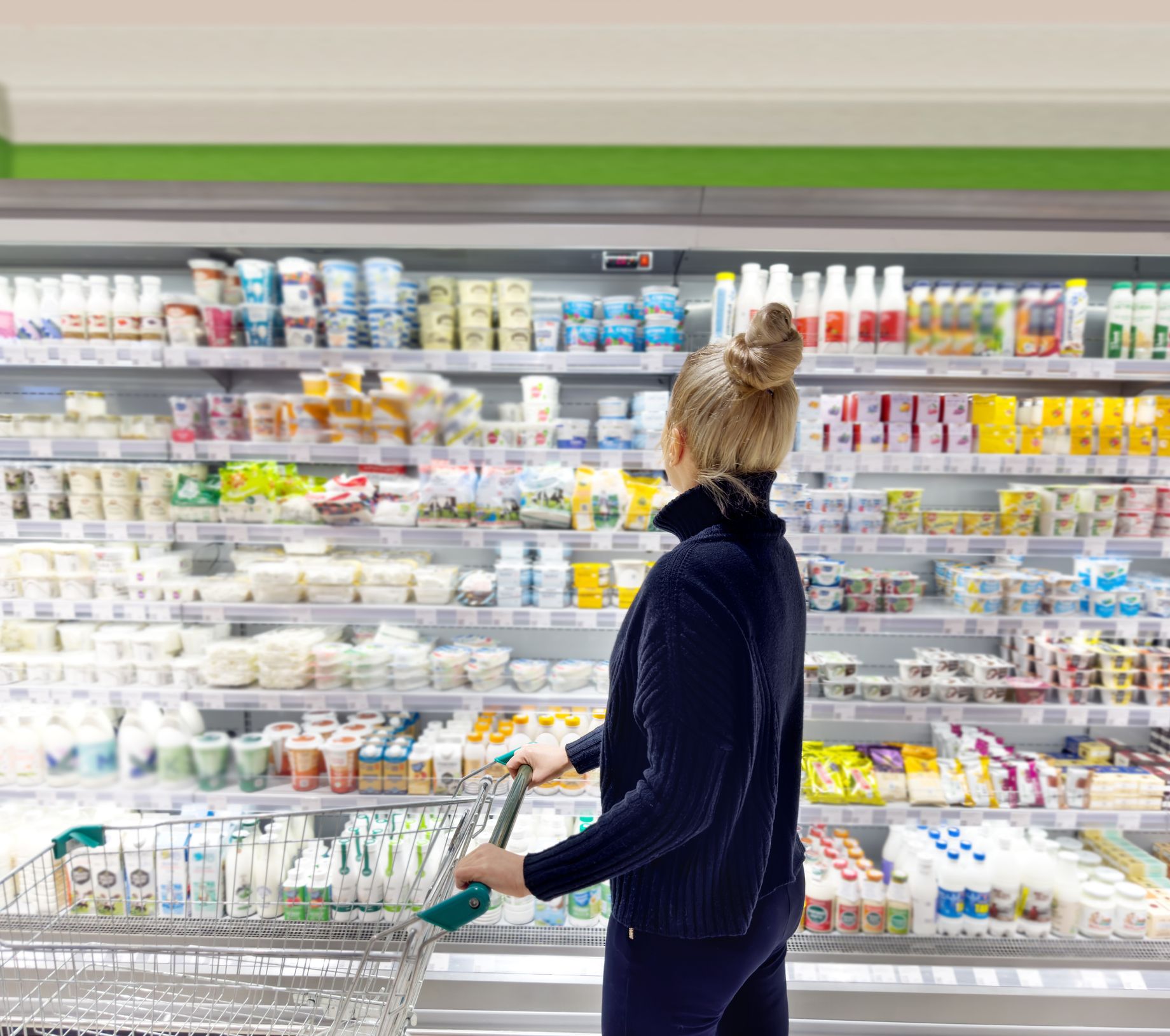 Die Auswahl vor dem Milchregal ist groß. 