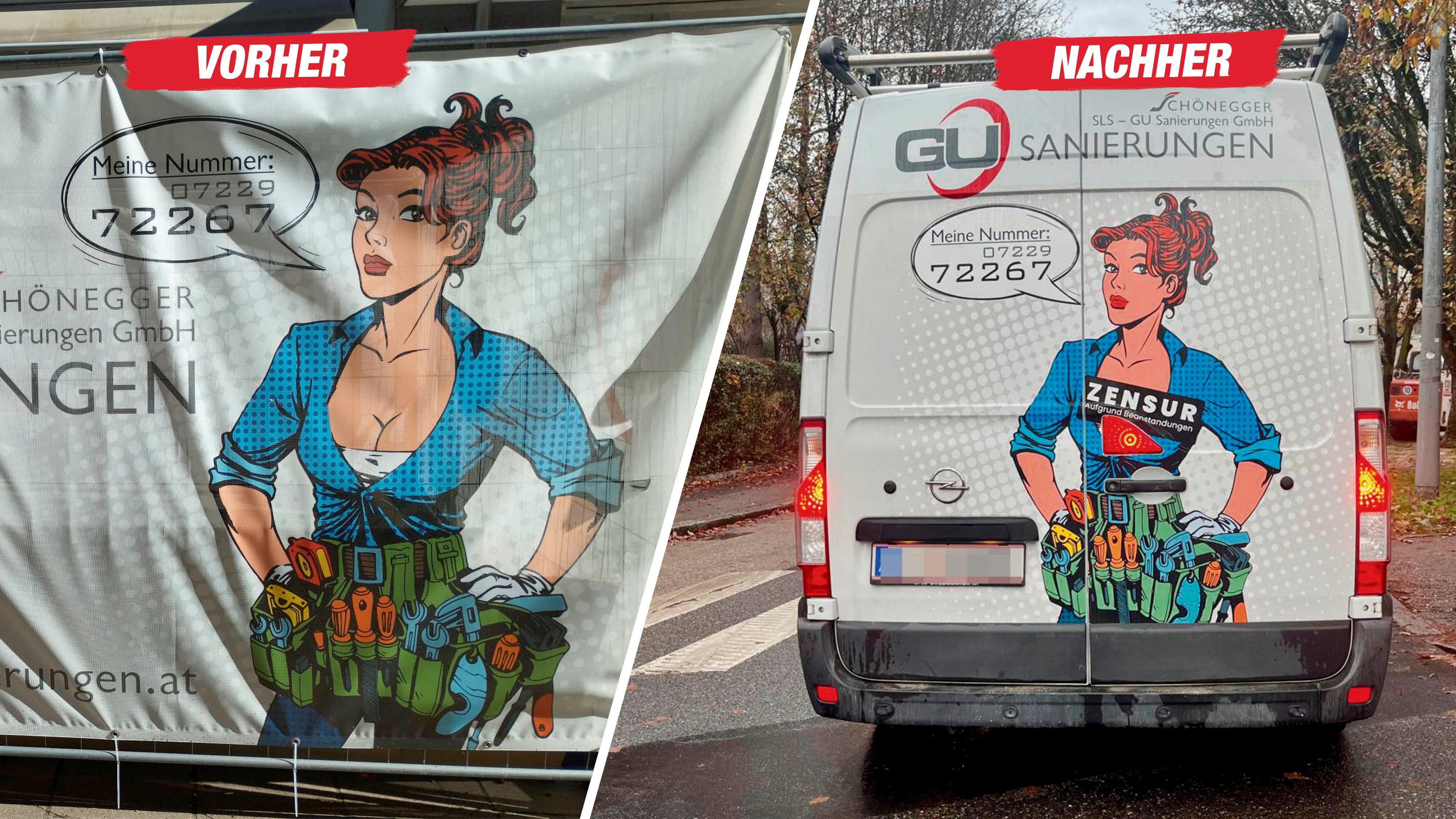 Eine Firma aus dem Linzer Großraum wurde für ihr Sujet kritisiert. Der Werberat schaltete sich ein – die Folge: Zensur.